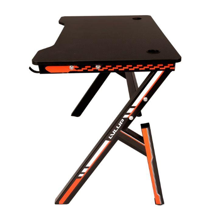 ESCRITORIO GAMER LVLUP KOBRA/ Color negro y rojo -2