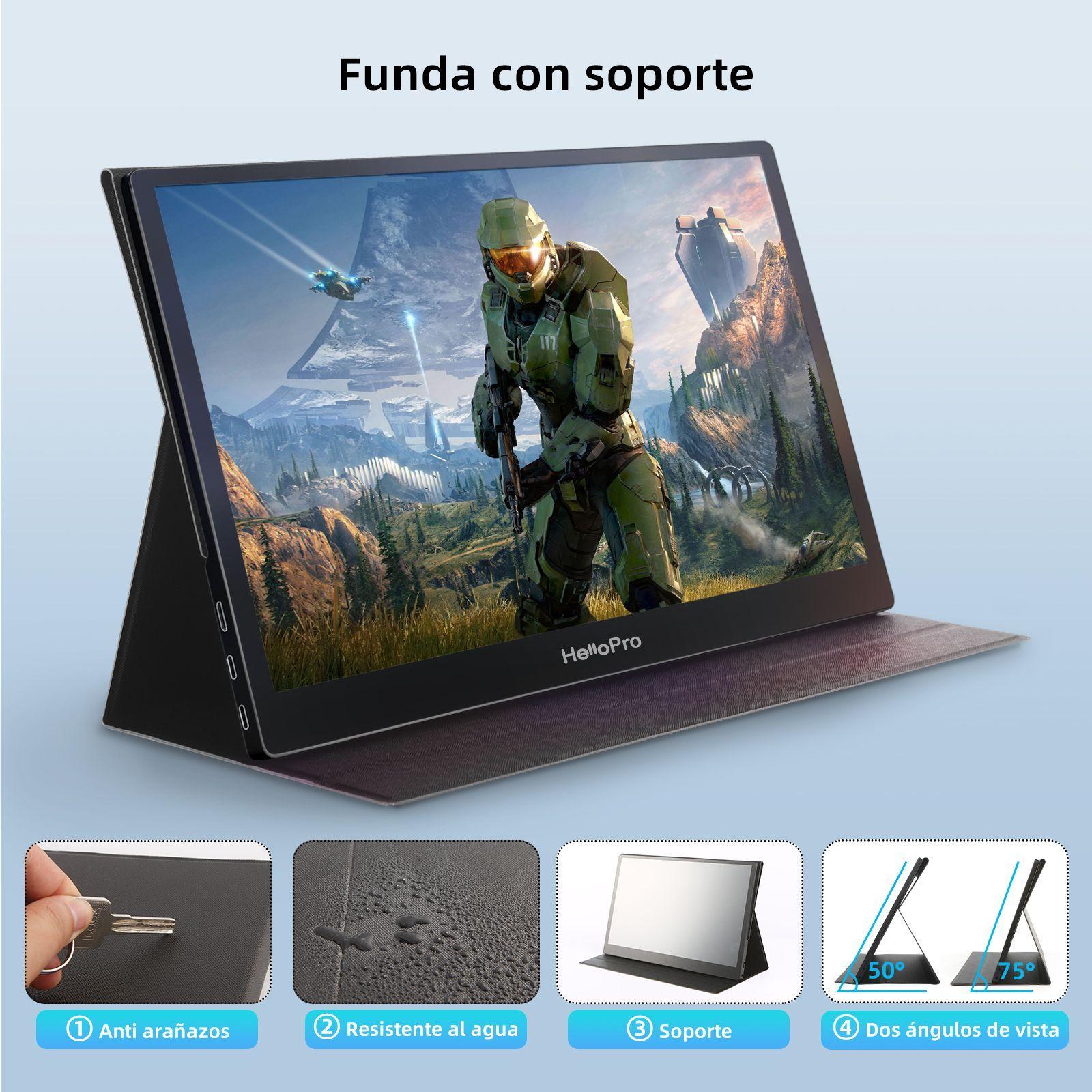 Monitor portatil 15.6" FHD, IPS + funda con soporte/ Hello M1-2