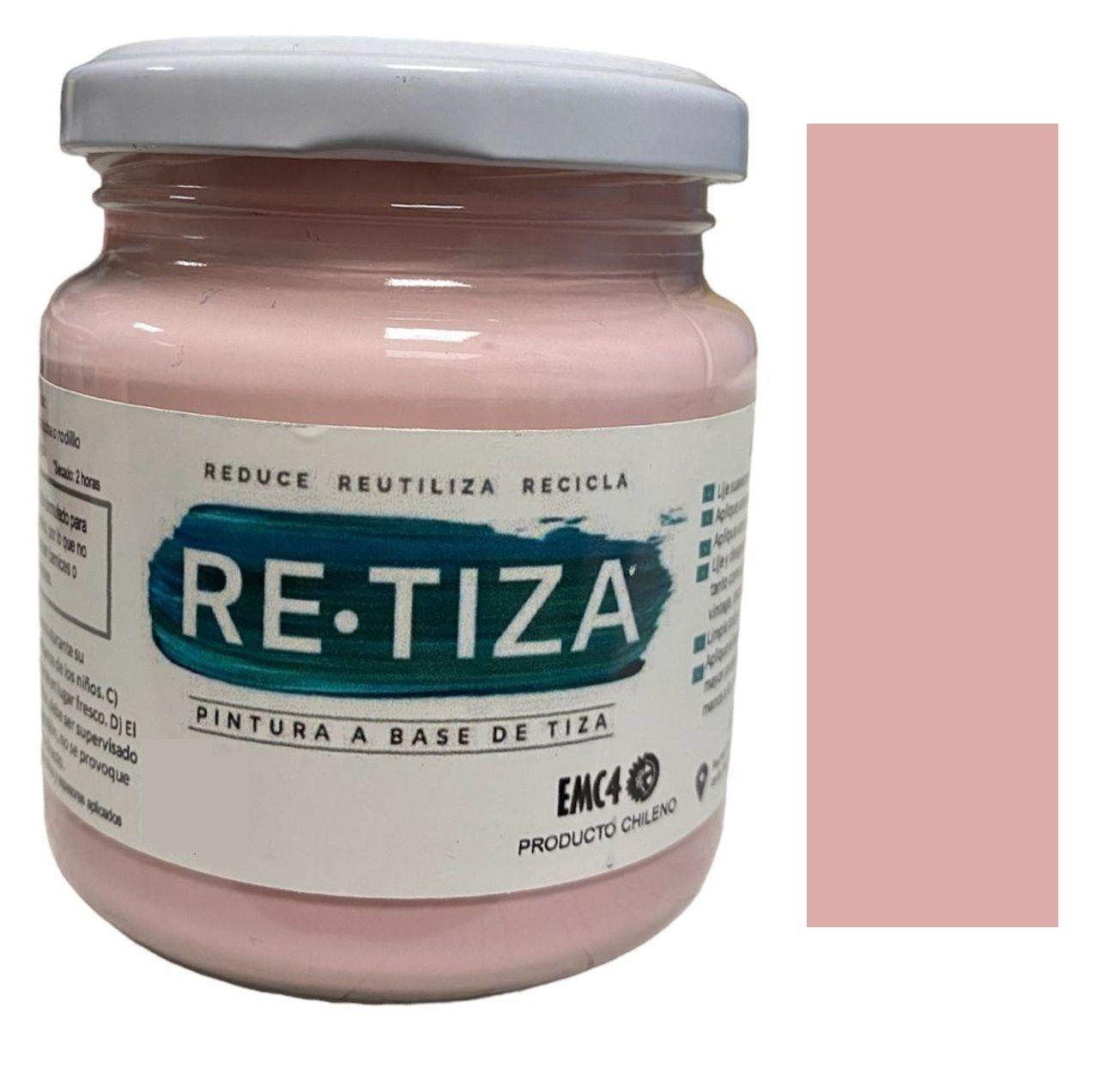 Pintura Vintage/Tizada, color ROSA PASTEL/ROSADO, 250 gramos, Base Agua Retiza-0