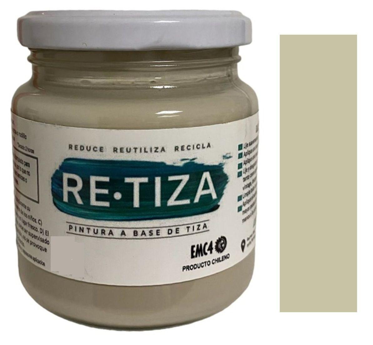 Pintura Vintage/Tizada, color Blanco ARENA 250 gramos, Base Agua Retiza-0