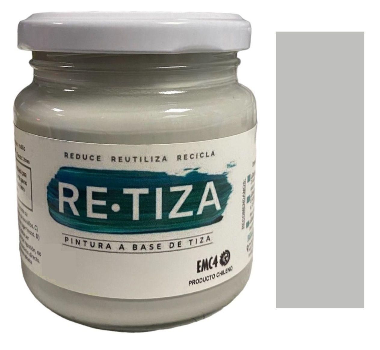 Pintura Vintage/Tizada, color GRIS CLARO/PERLA, 250 gramos, Base Agua Retiza-0