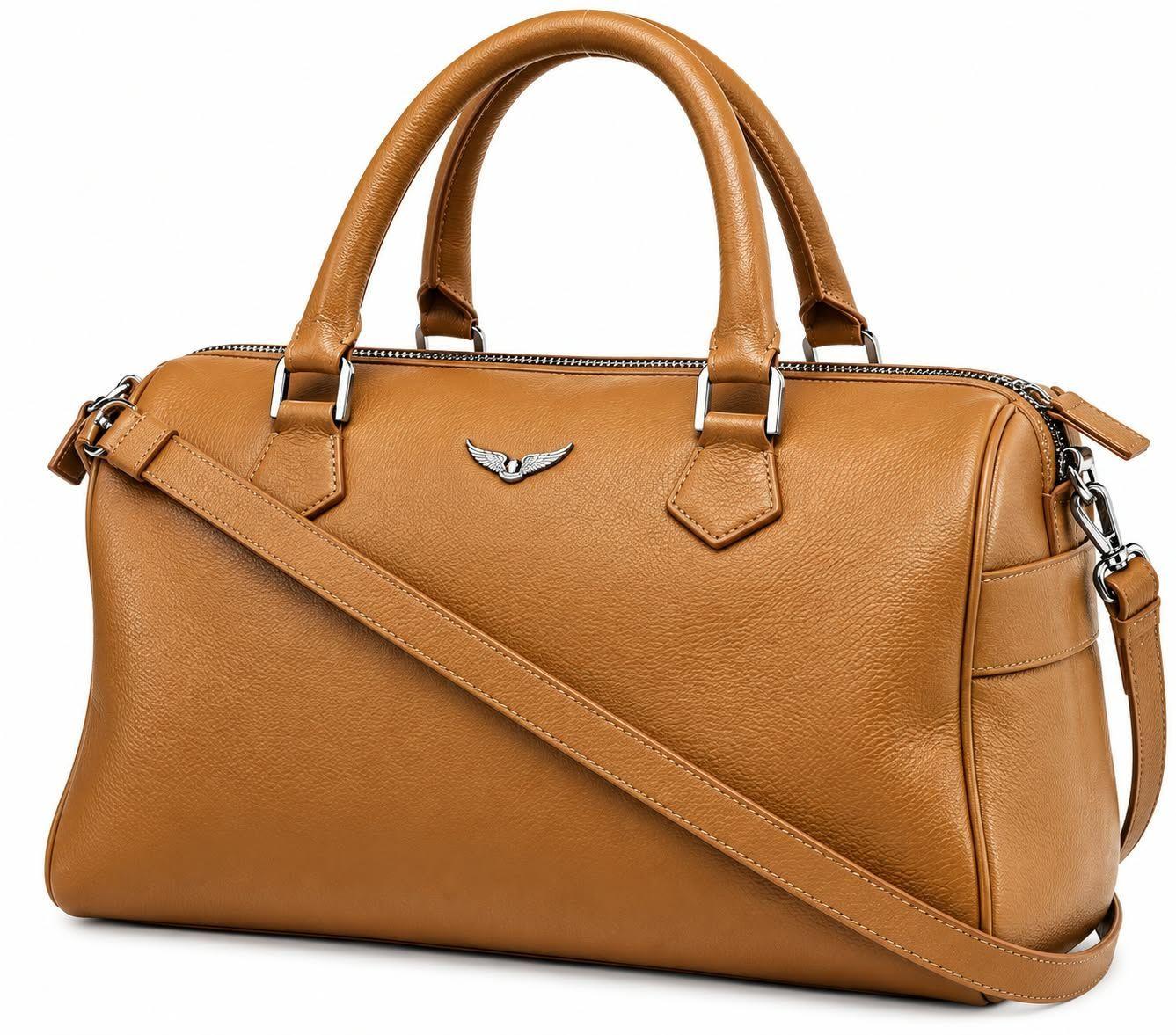 Cartera Zadig Voltaire Sunny Medium Wings de Cuero Color Camel-0