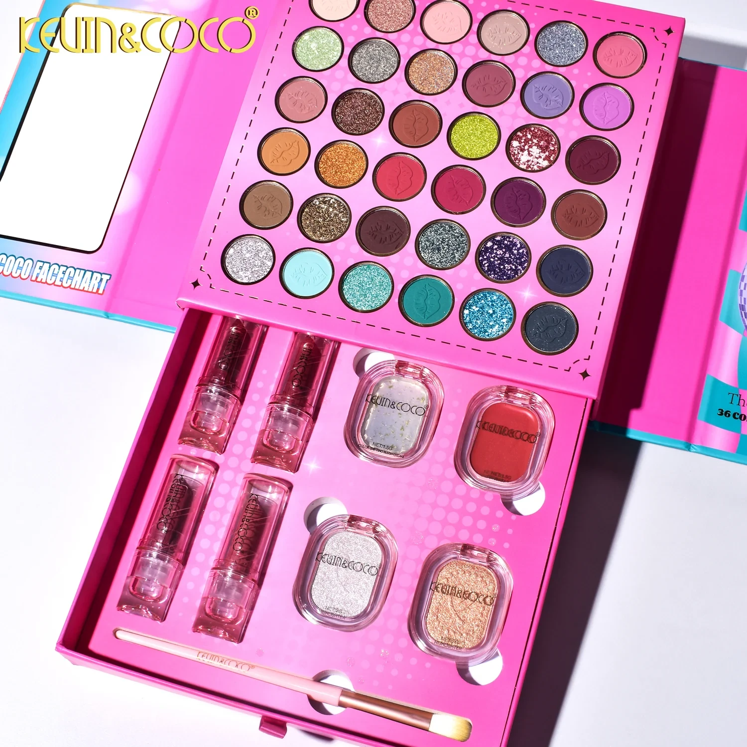 KEVIN Y COCOS PALETA MAKEUP SET 36 COLORES-2