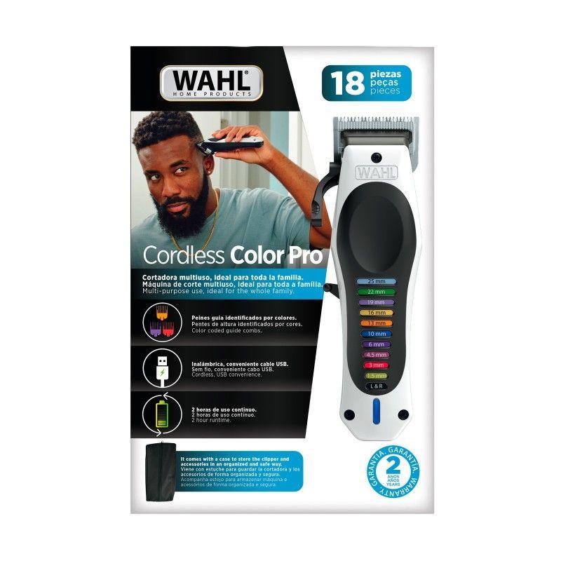 Cortadora de pelo inalámbrica Color Pro Wahl Home Kit 18 pzs + Aceite Lubricante Cuchillas-1