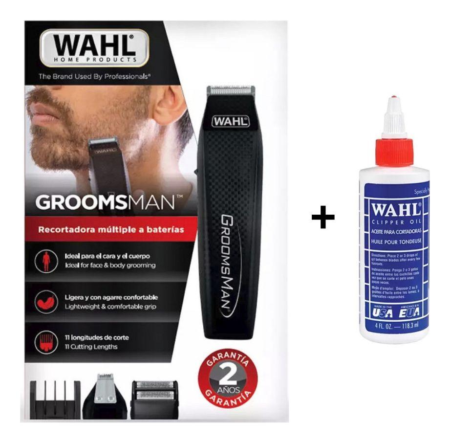 Recortadora All in one Black Wahl Home Groomsman + Aceite Lubricante Cuchillas-0