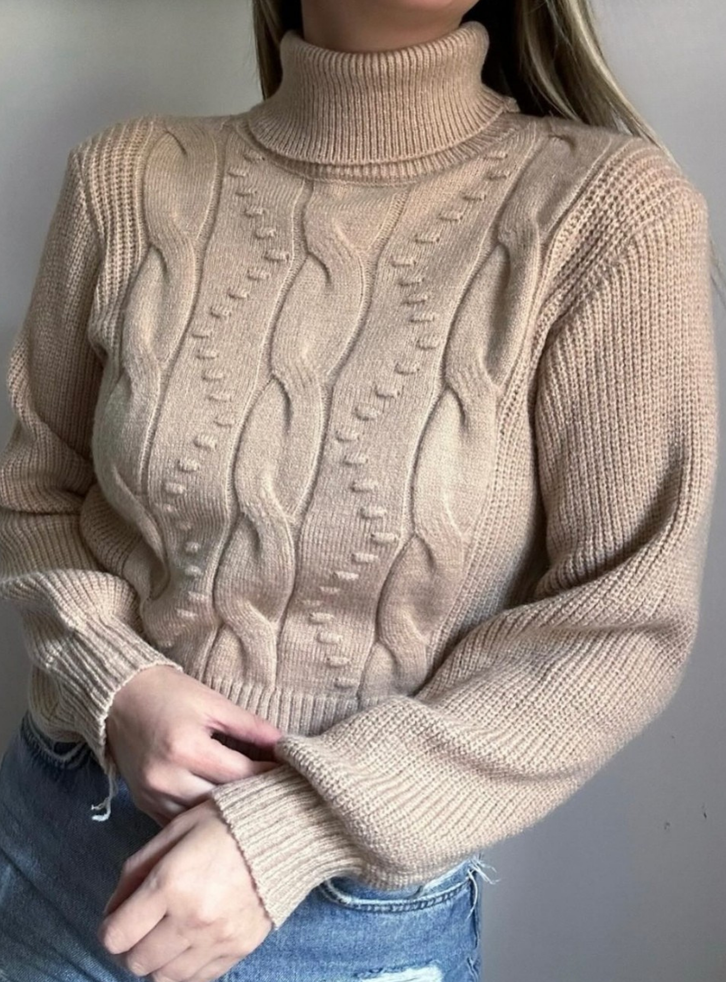 Sweater de lana cuello doble-1