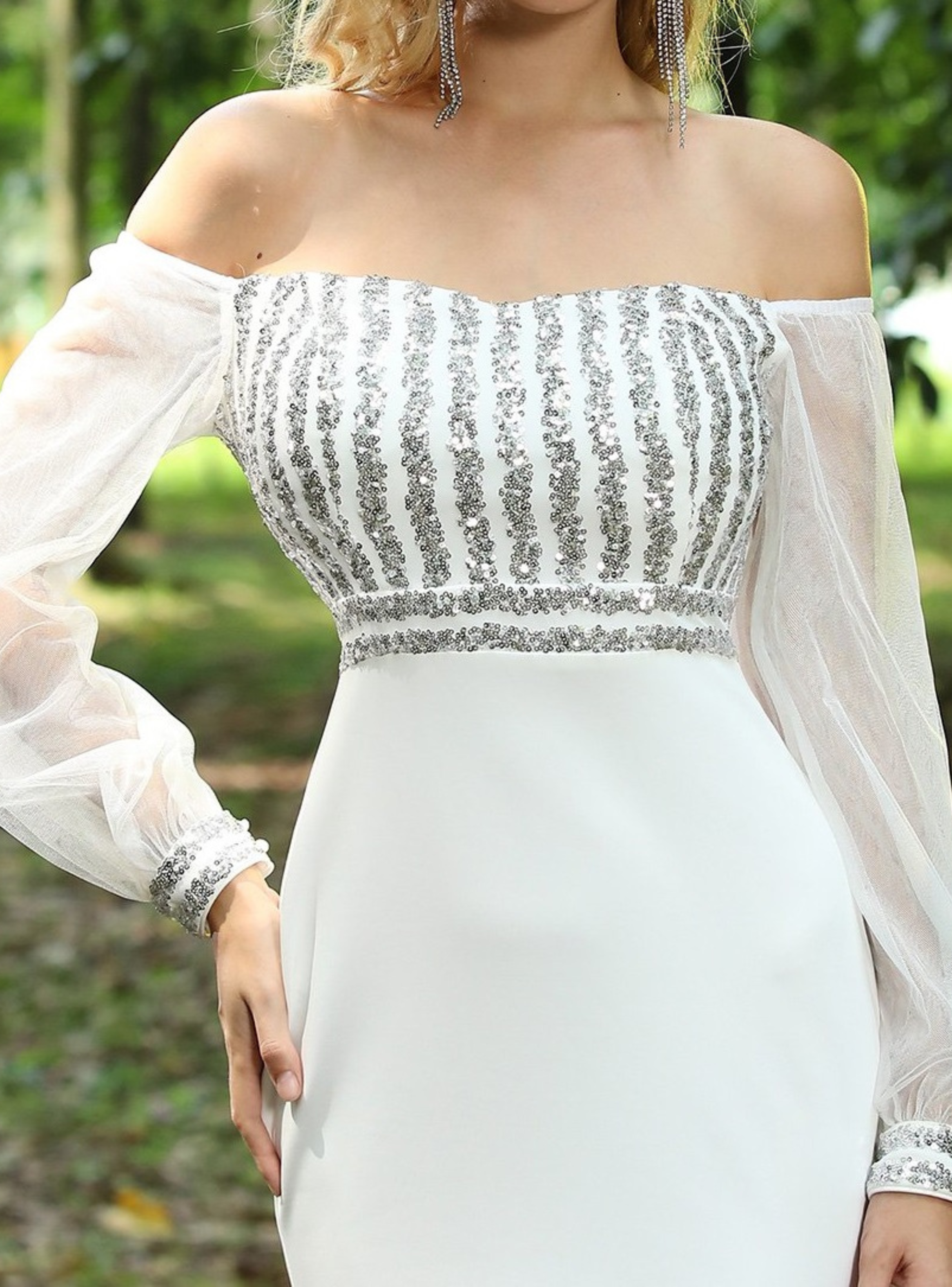 Vestido sirena con mangas M y L-1