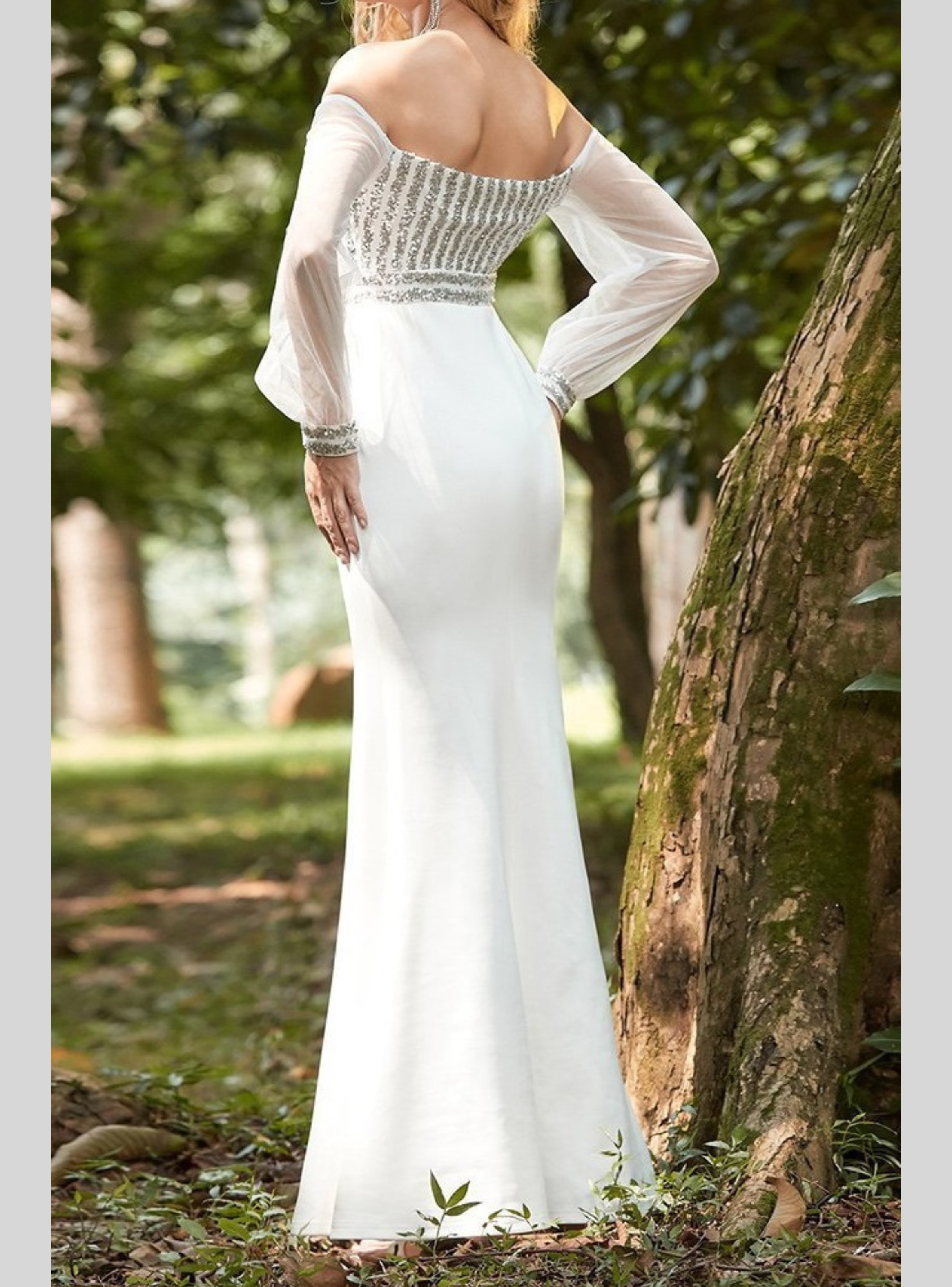 Vestido sirena con mangas M y L-2
