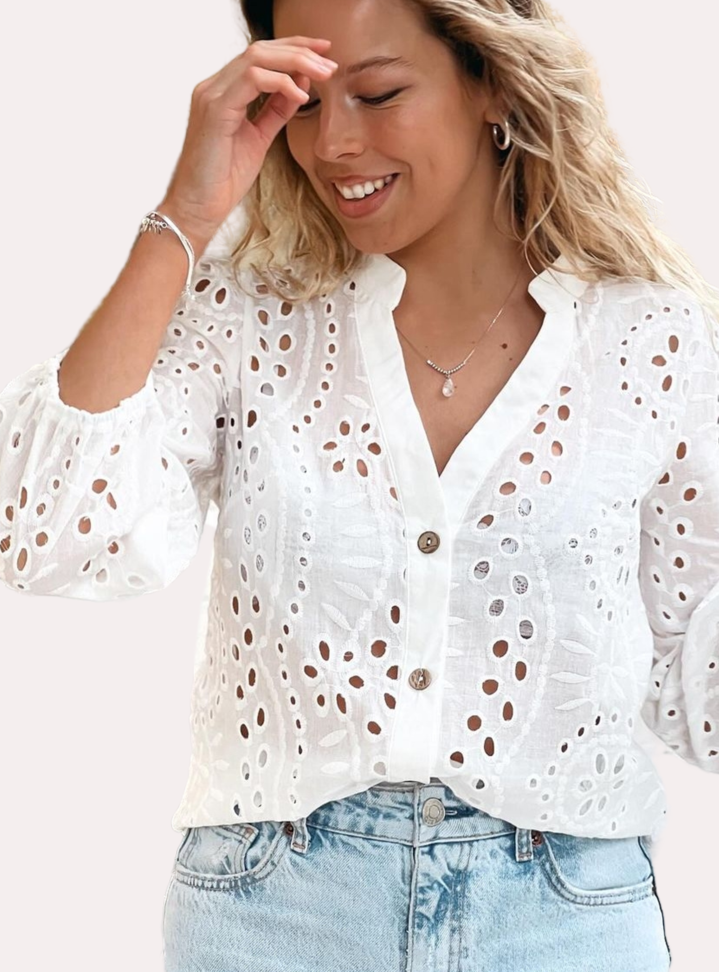 Blusa de broderie -0