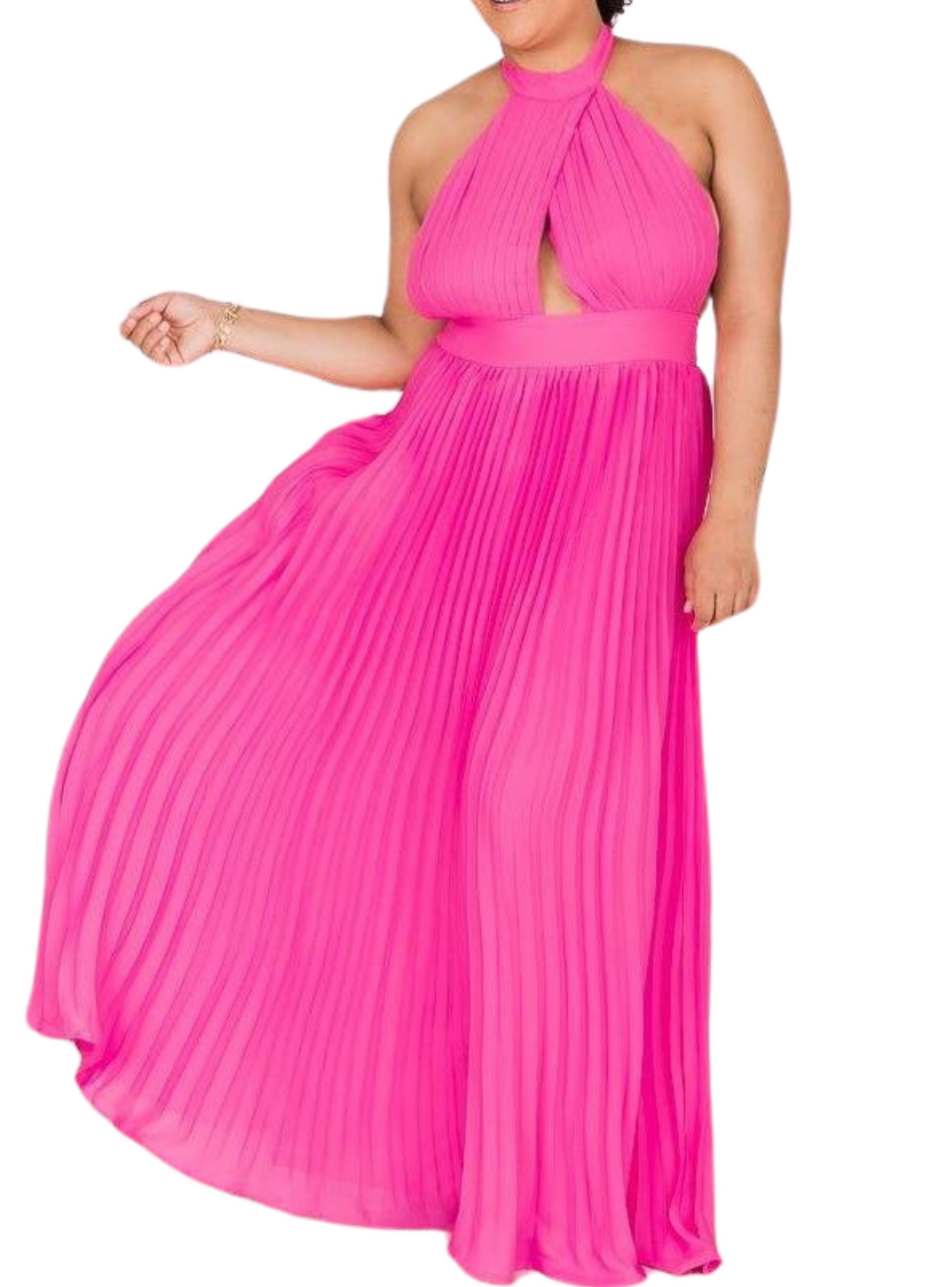 Vestido de fiesta fucsia S-M-L-4