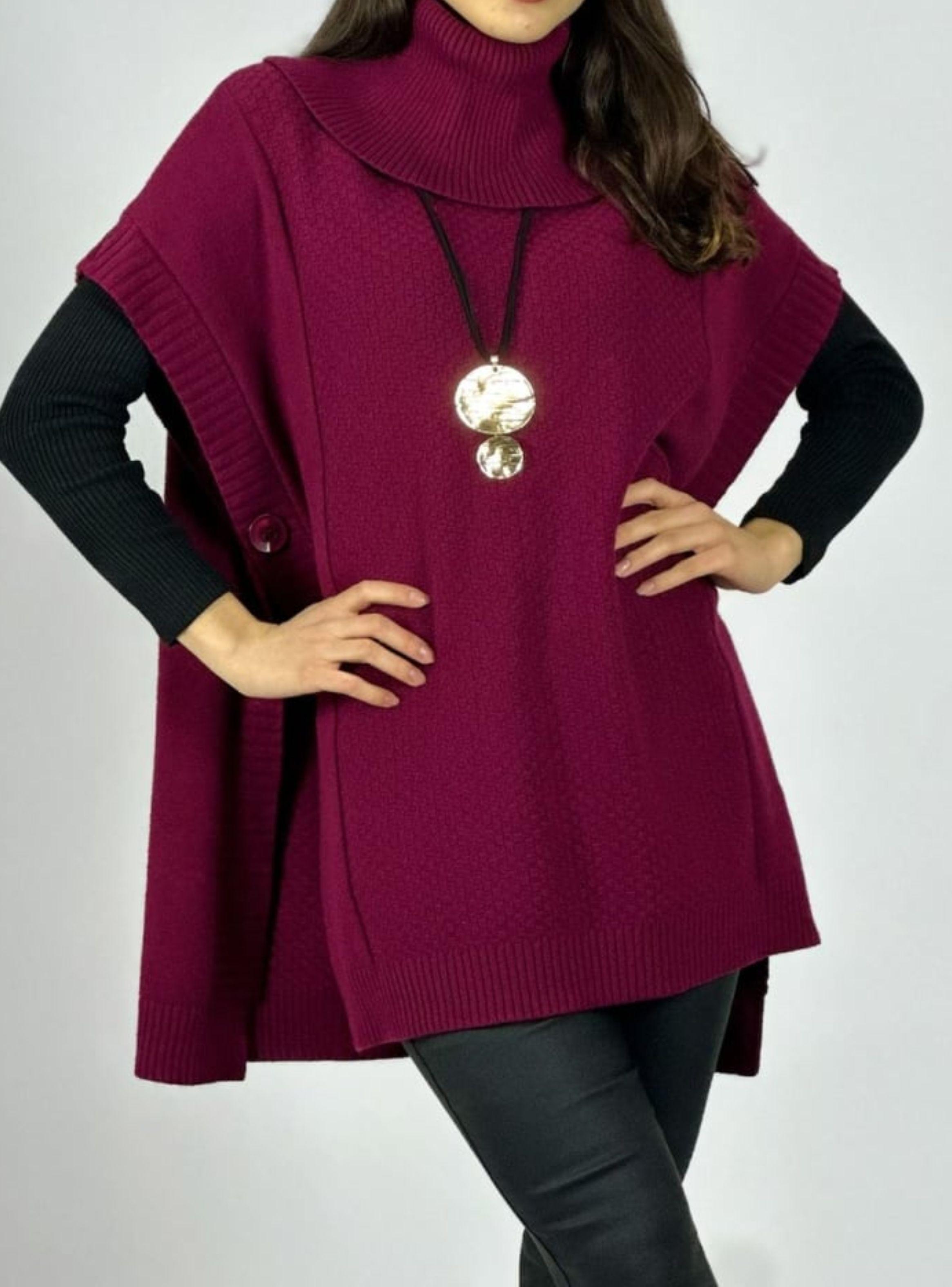 Poncho de lana spandex-2