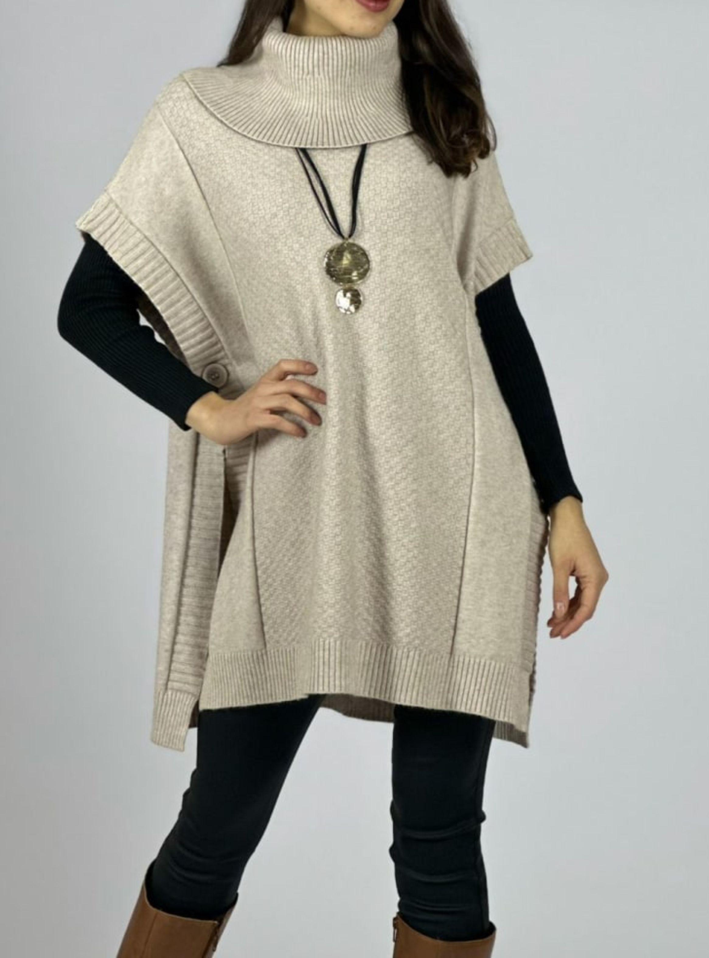 Poncho de lana spandex-0