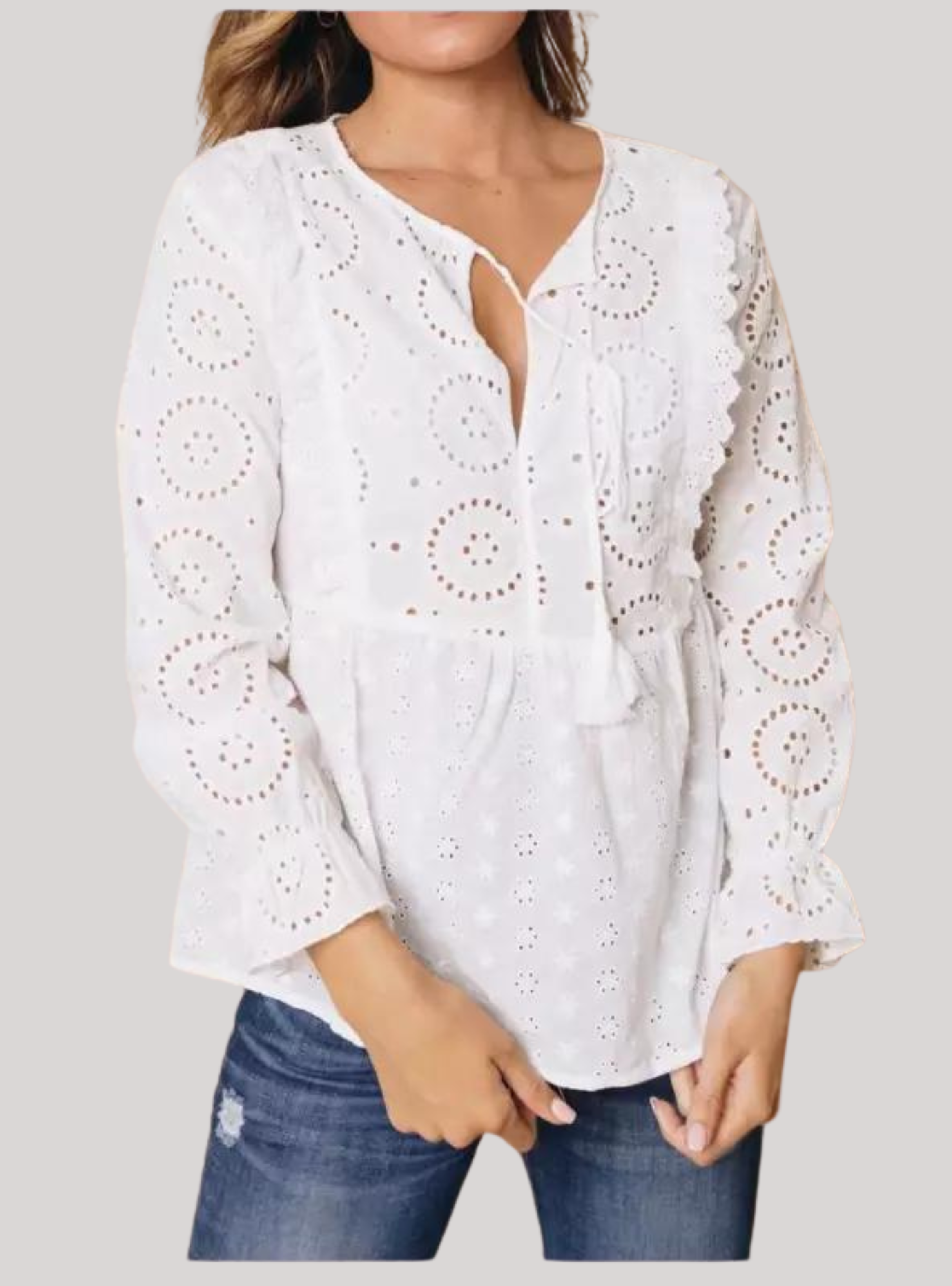 Blusa de broderie S a 2XL-0