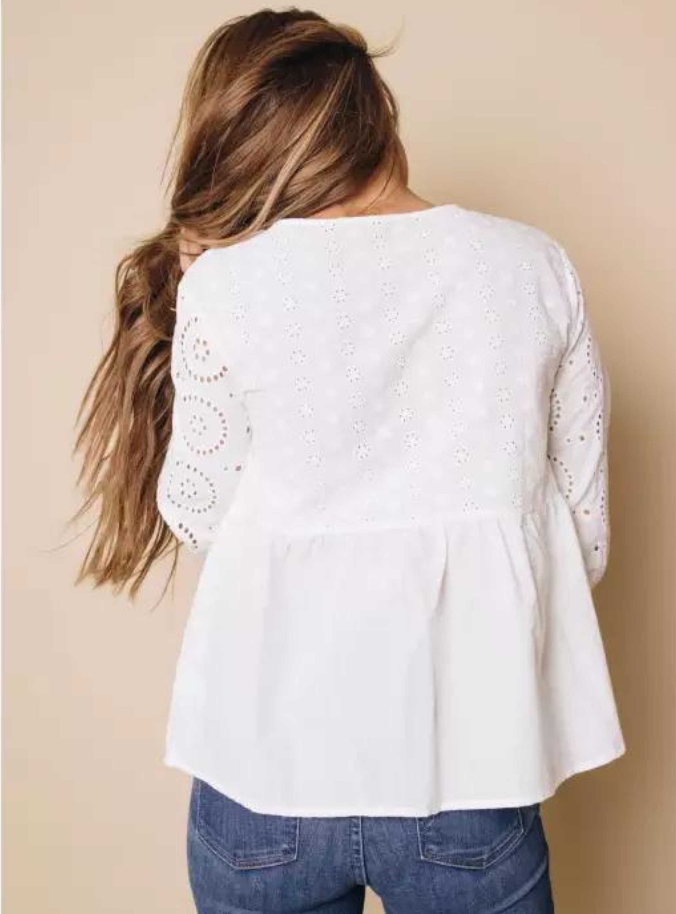 Blusa de broderie S a 2XL-2
