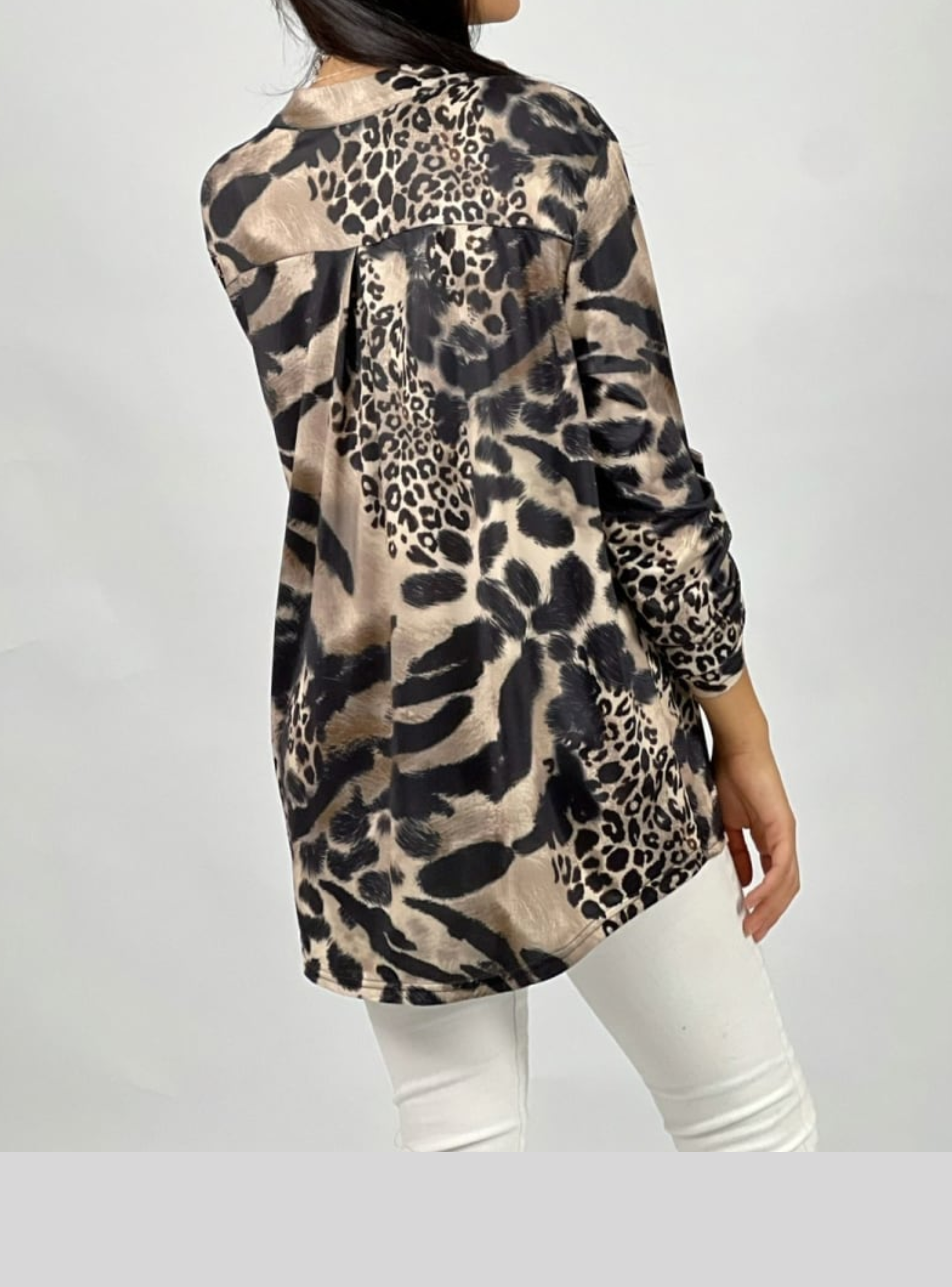 Blusa larga animal print-2