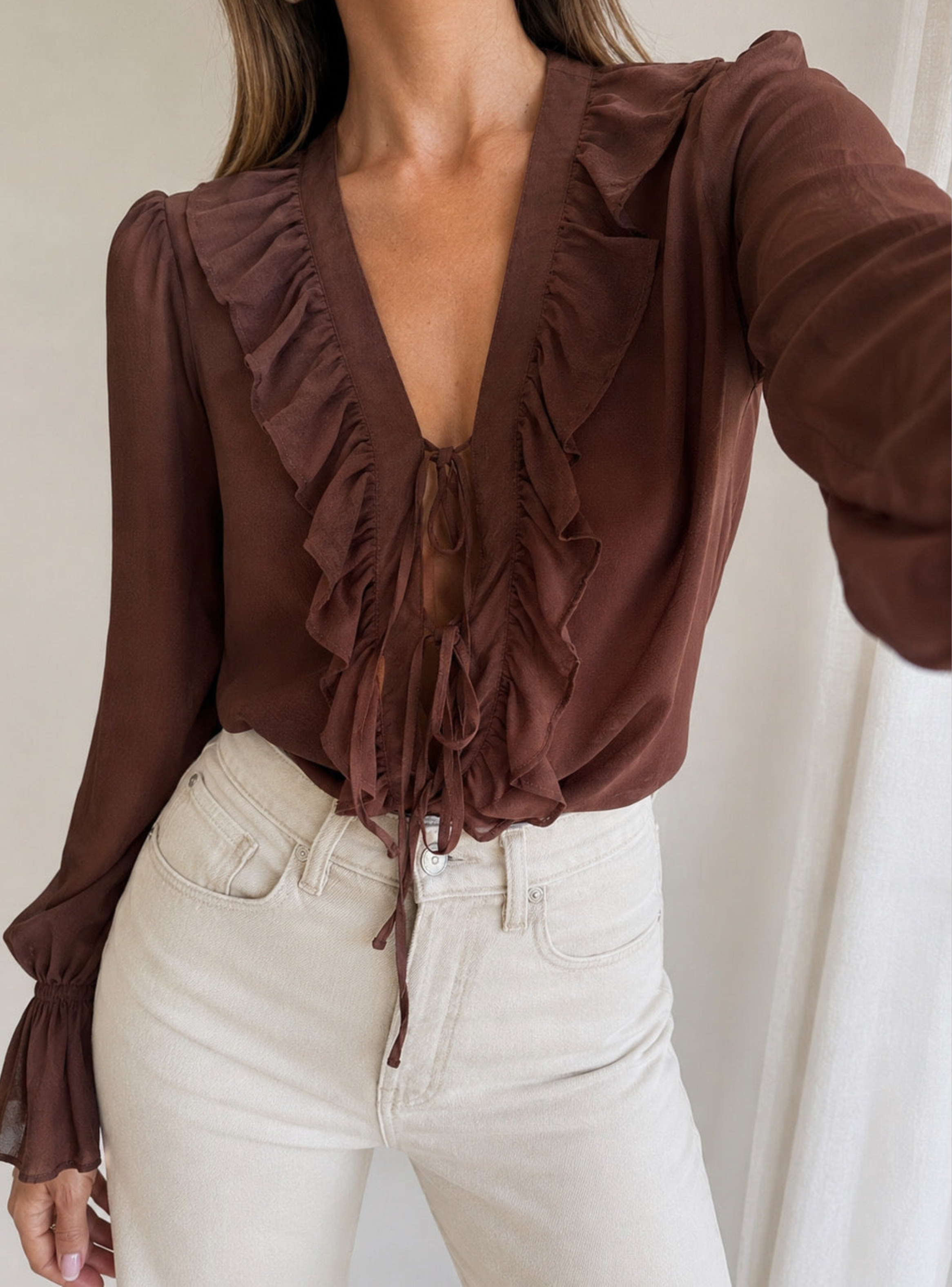 Blusa semitransparente S-M y L-0