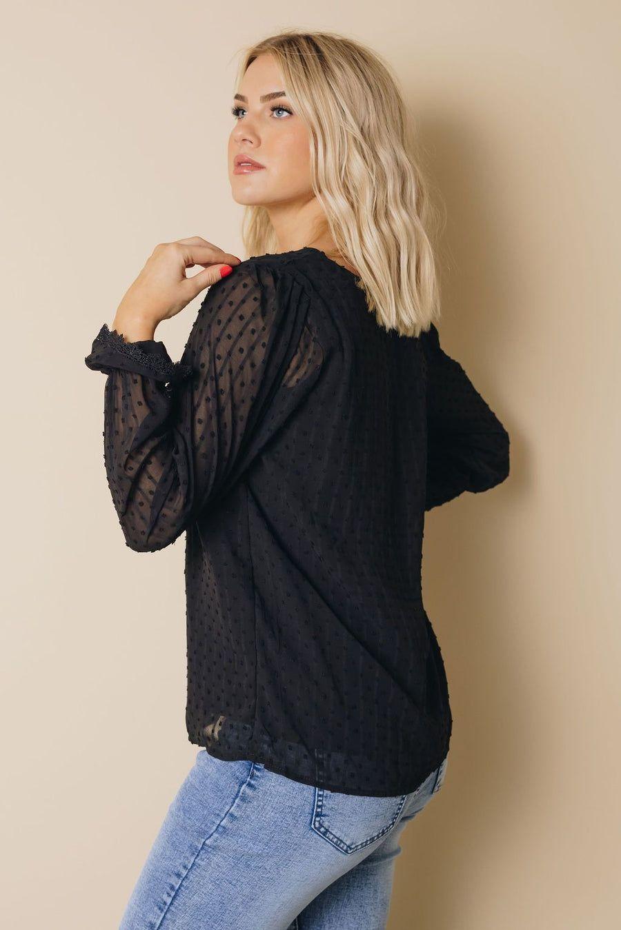 Blusa de gasa cuello V -1