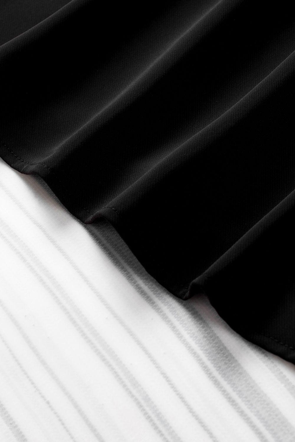 Top negro anudado escote V-3