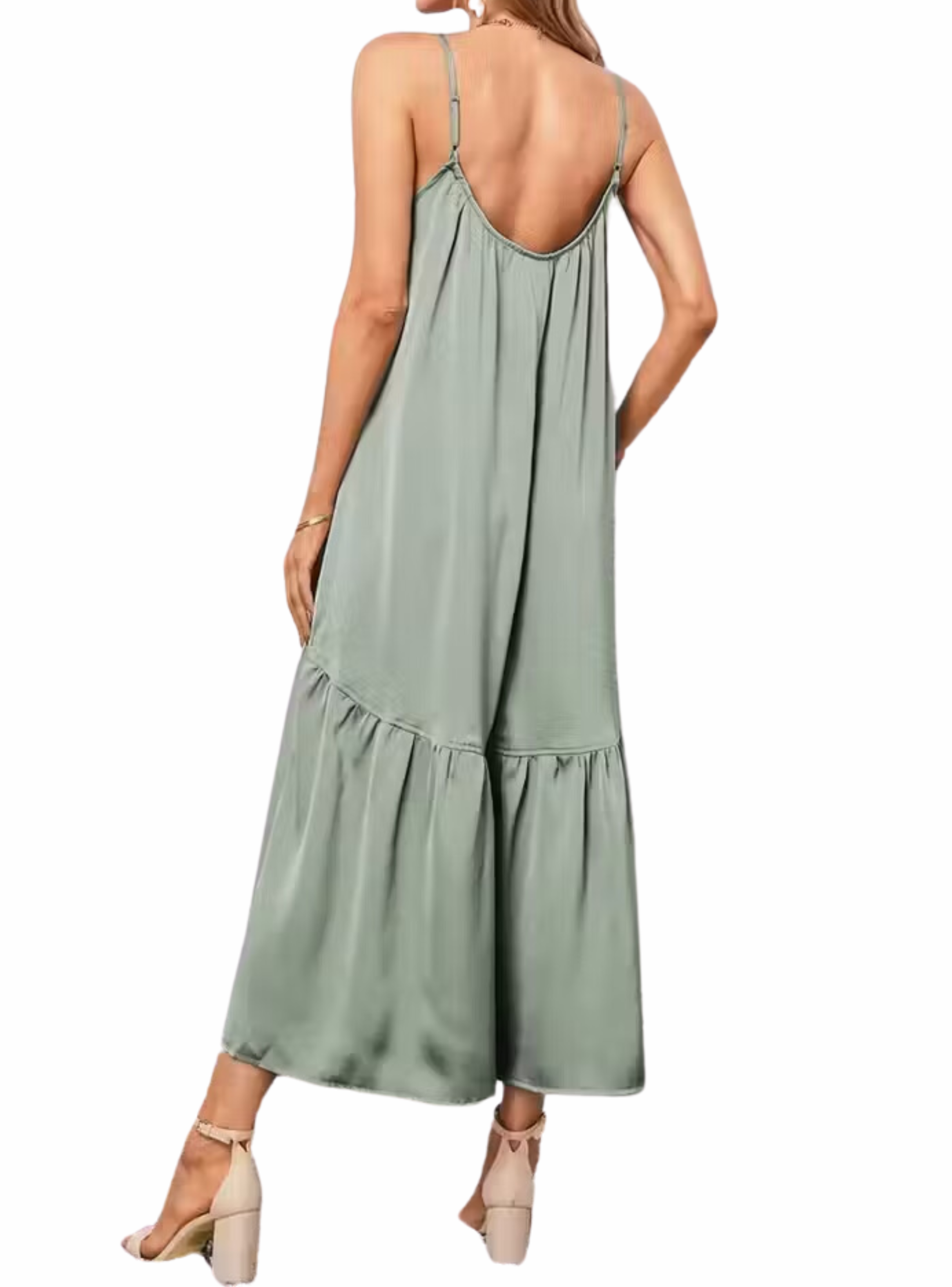 Vestido satinado oversize-1