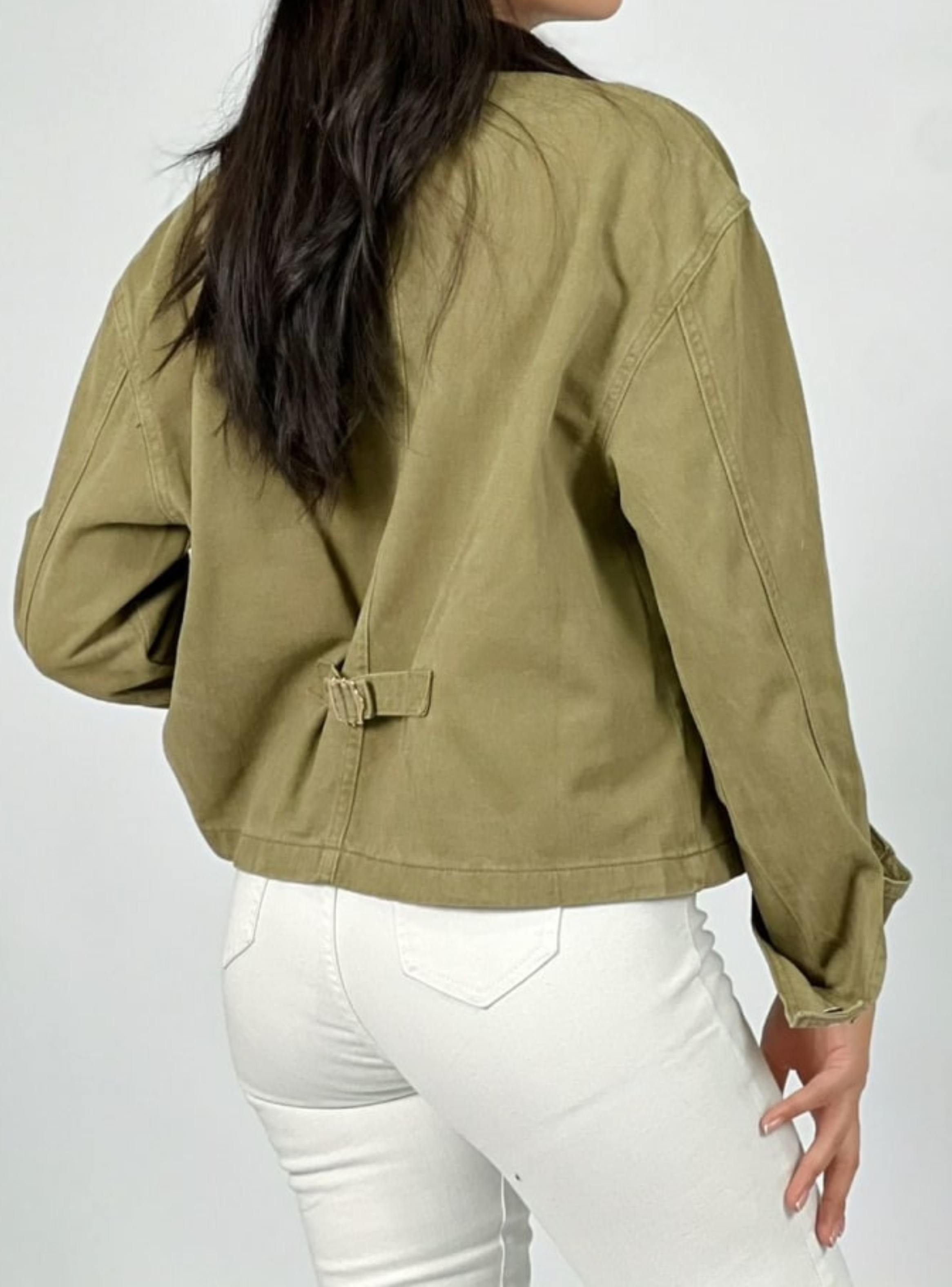 Chaqueta de mezclilla con cuello de cotelé-1