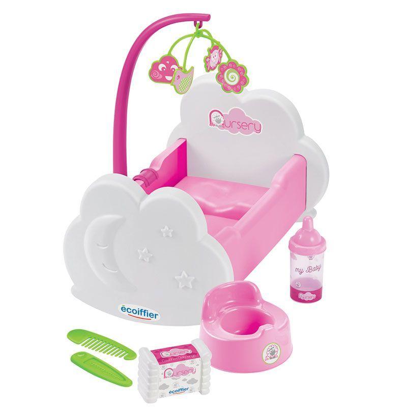 Cuna mecedora de juguete con 6 accesorios, Ecoiffier-0