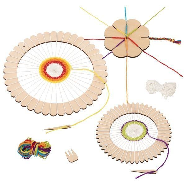 Juego de artesanía - telar redondo y flor para tejer. Goki-0