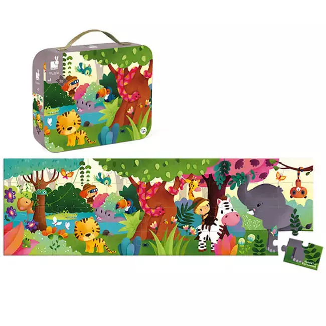 PUZZLE PANORÁMICO JUNGLA 36PZ EN MALETÍN JANOD-3