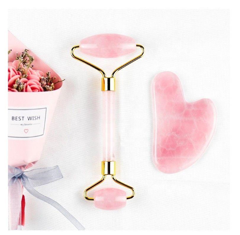 Rodillo facial jade pink set-1