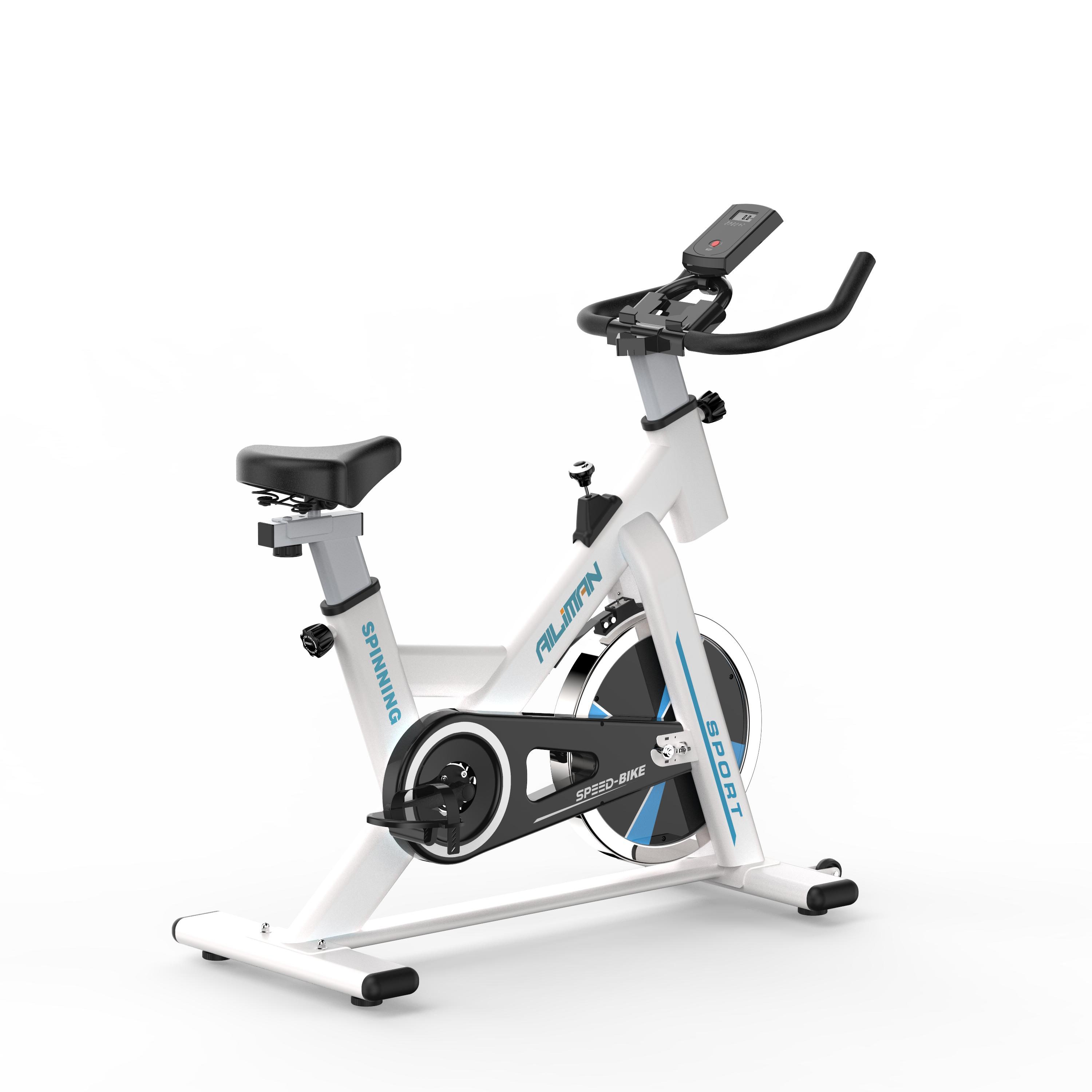 Bicicleta Spinning Fitness - 10 kg de volante de inercia Blanca-3