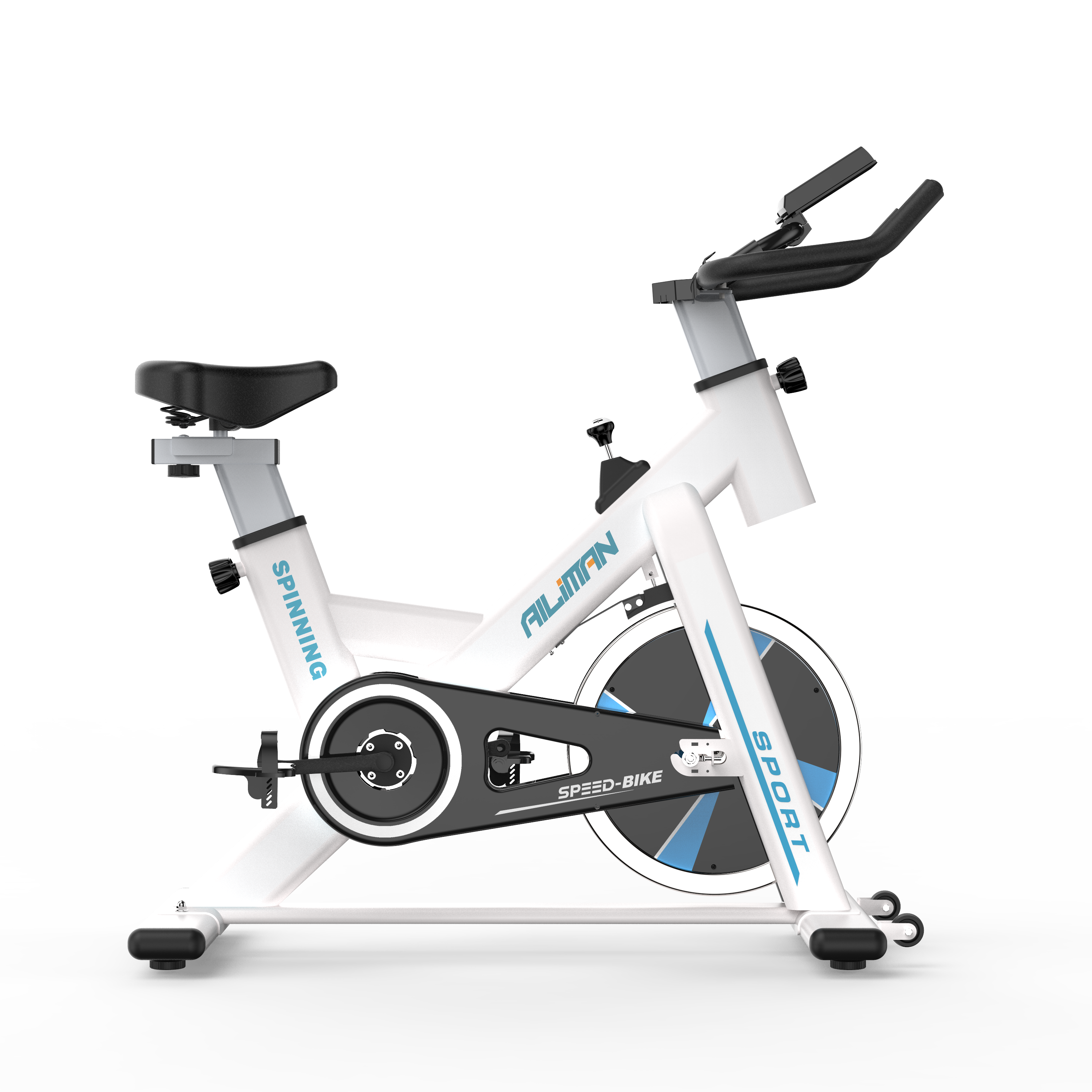 Bicicleta Spinning Fitness - 10 kg de volante de inercia Blanca-0