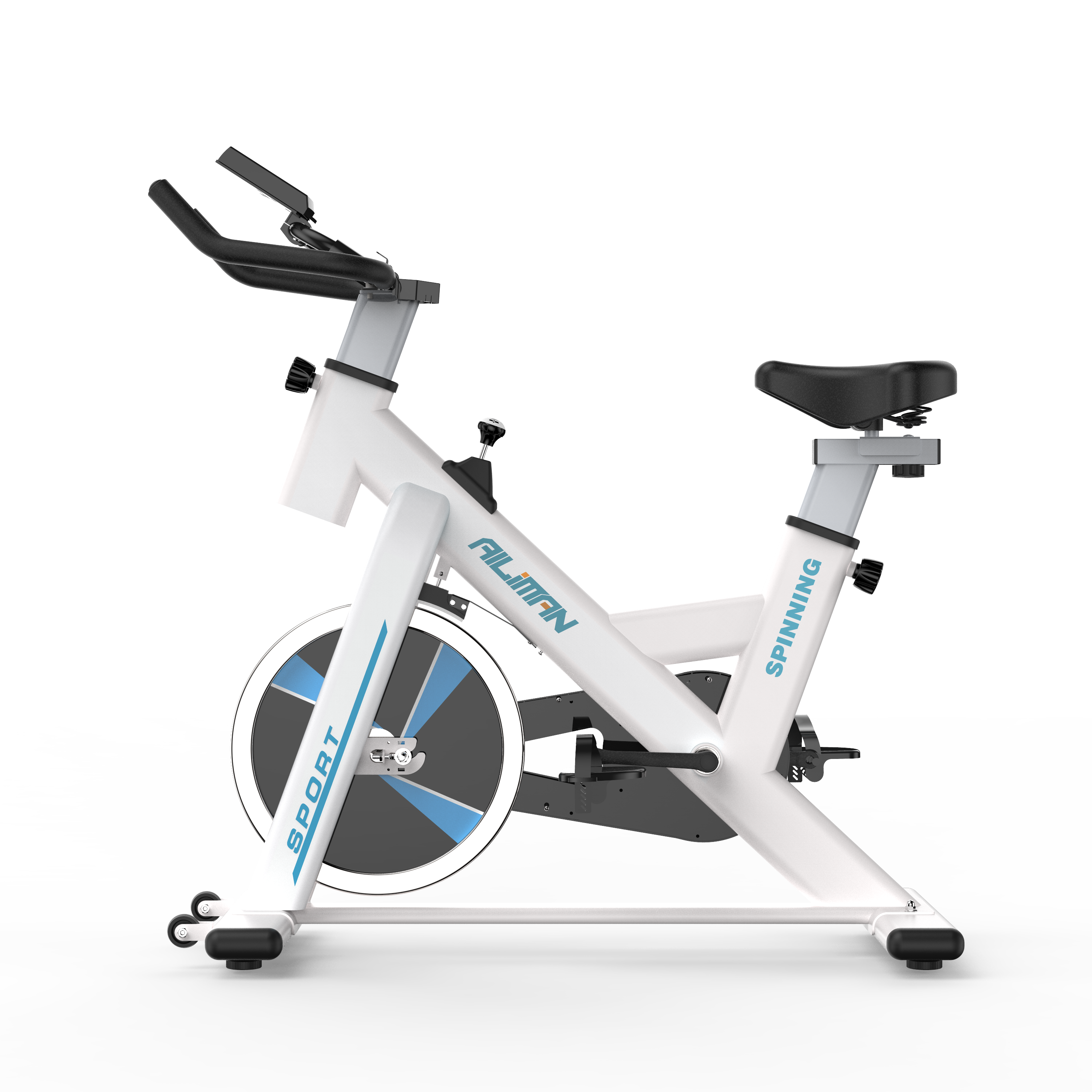 Bicicleta Spinning Fitness - 10 kg de volante de inercia Blanca-4