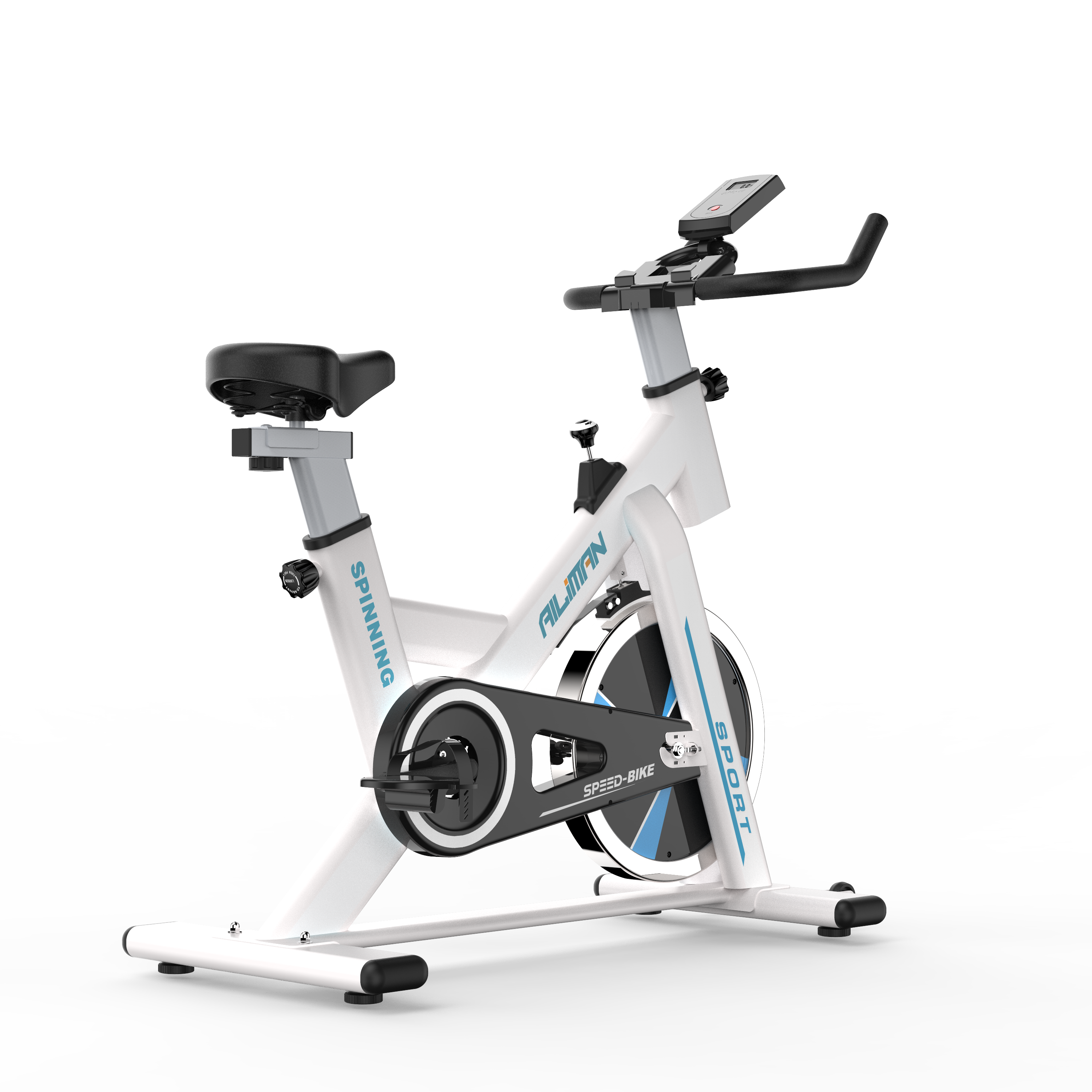 Bicicleta Spinning Fitness - 10 kg de volante de inercia Blanca-2