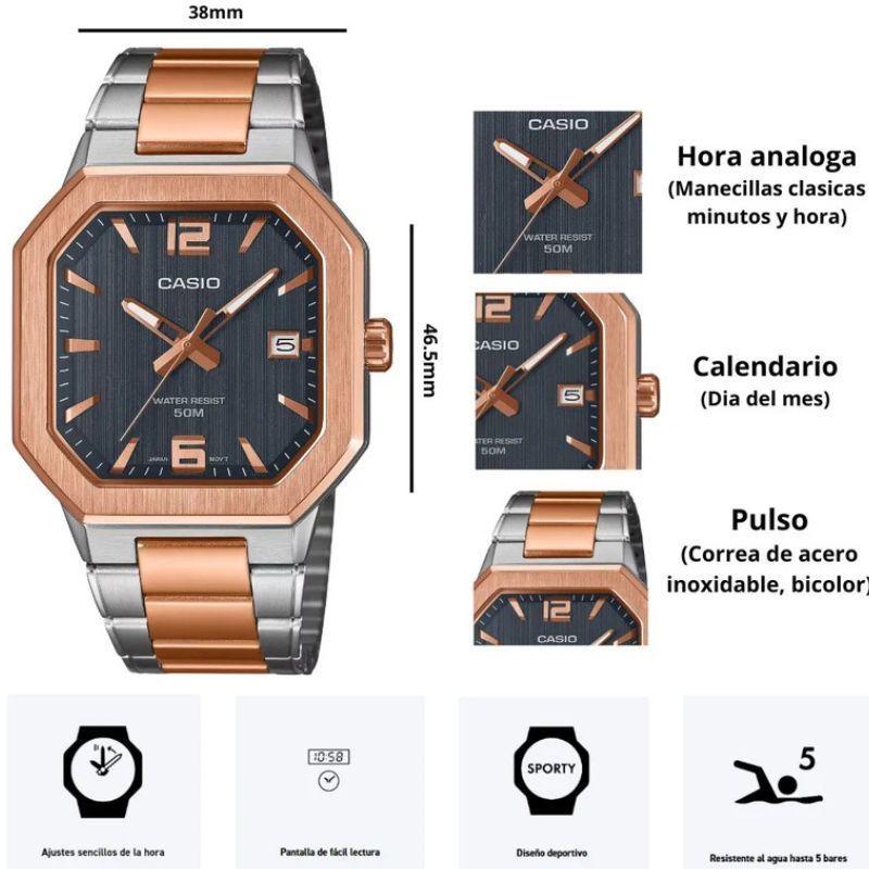 Reloj Casio MTP B195RG 2AVDF Hombre-3