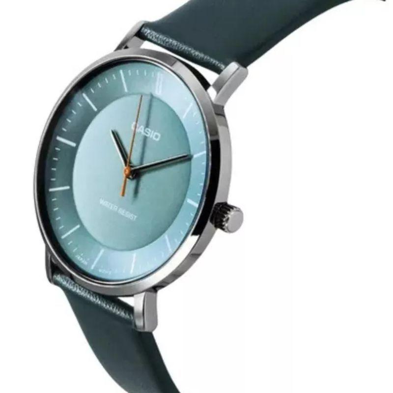 Reloj Casio Standard anal gico de cuarzo con correa de cuero y esfera gris MTP VT04L 8E-2