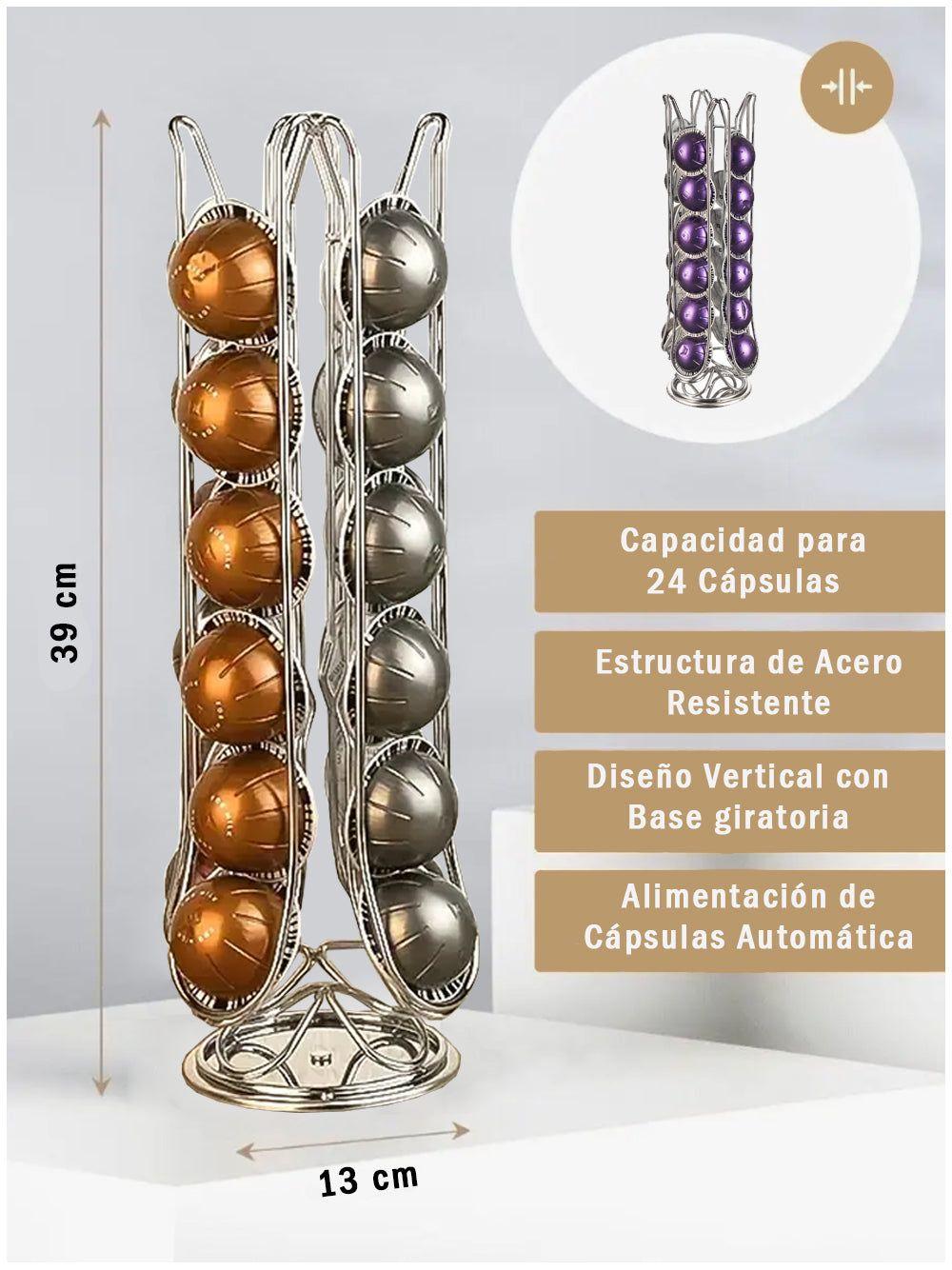 Porta Capsulas Nespresso Plata YZ1618 - 24 Capsulas Vertuo-2