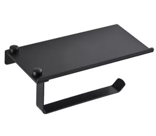 SOPORTE PAPEL HIGIÉNICO / PORTA ROLLO CONFORT + SOPORTE CELULAR - METAL-0