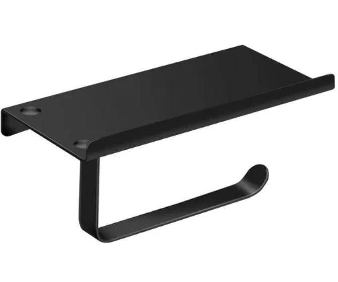 SOPORTE PAPEL HIGIÉNICO / PORTA ROLLO CONFORT + SOPORTE CELULAR - METAL-1