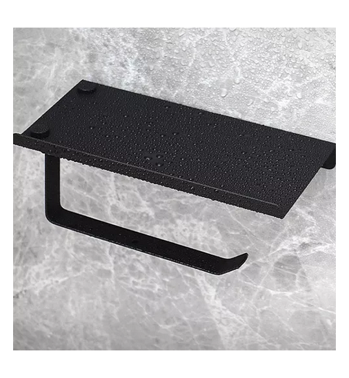 SOPORTE PAPEL HIGIÉNICO / PORTA ROLLO CONFORT + SOPORTE CELULAR - METAL-4