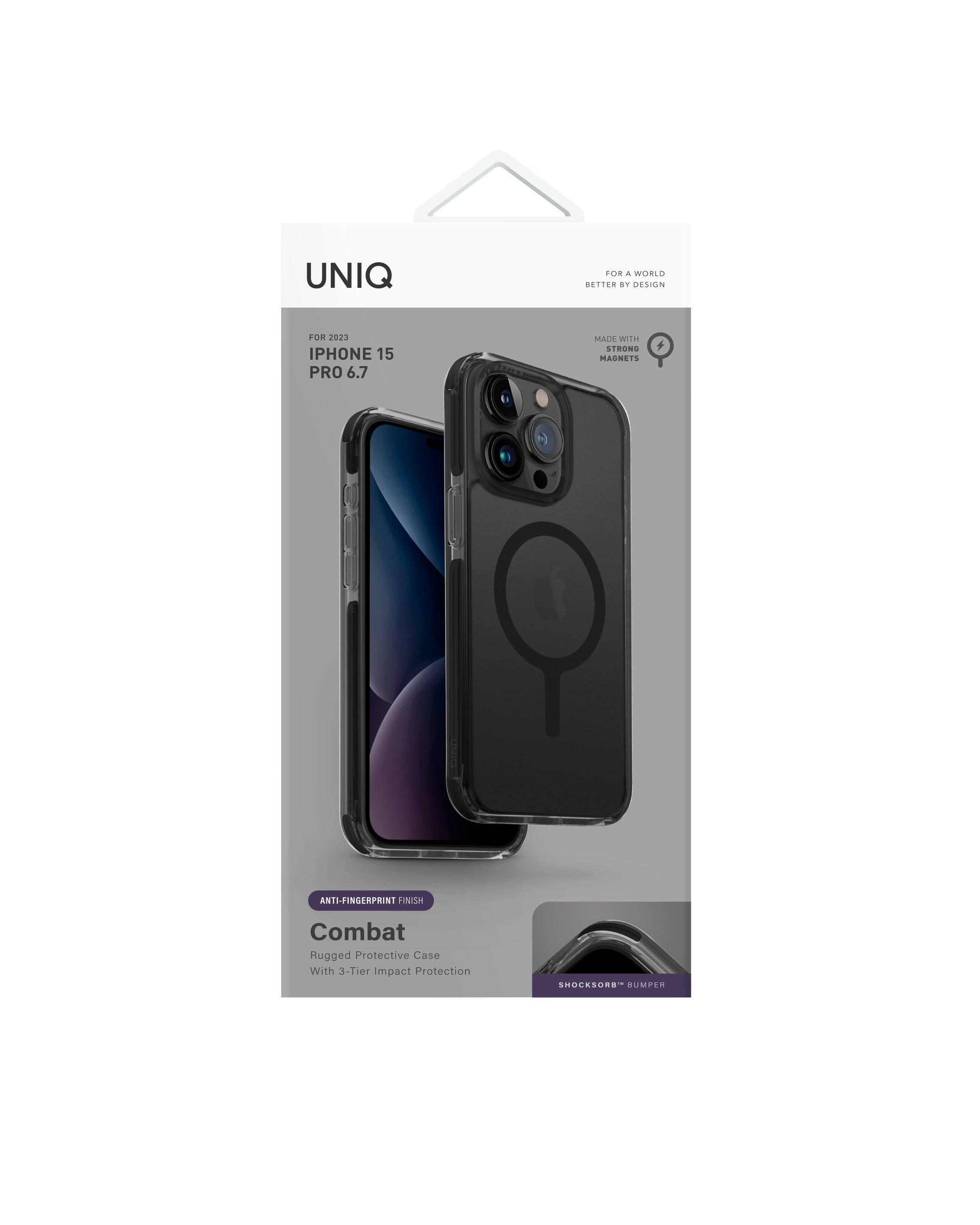 CARCASA UNIQ COMBAT MAGSAFE IPHONE 15 PRO MAX - NEGRA-7