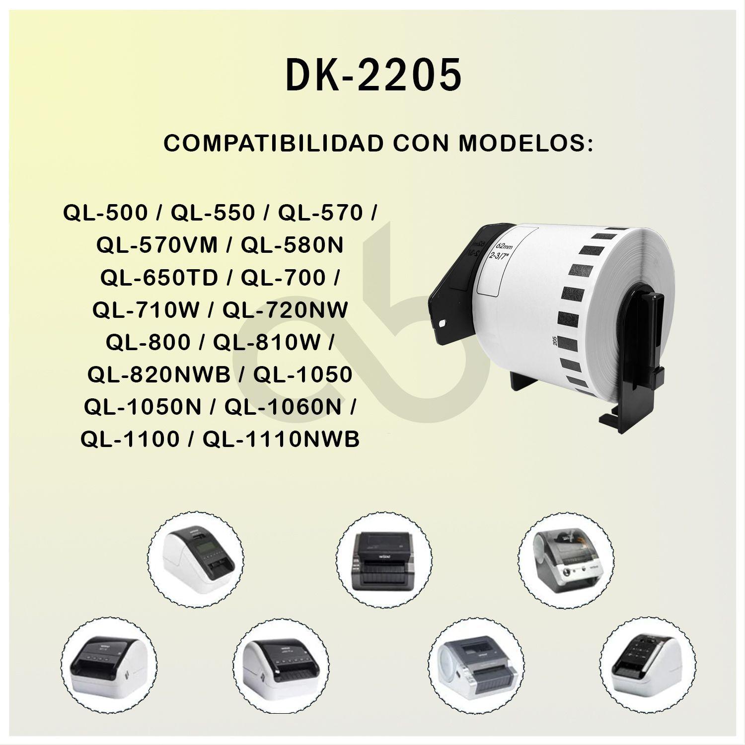 ROLLO CONTINUO DE ETIQUETAS C2B-DK-2205-3