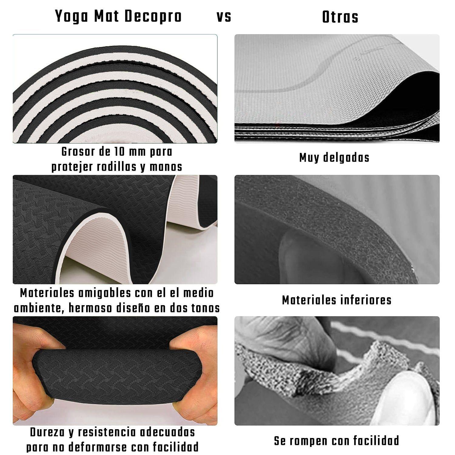 Mat Yoga Negro / Gris - Decopro-3