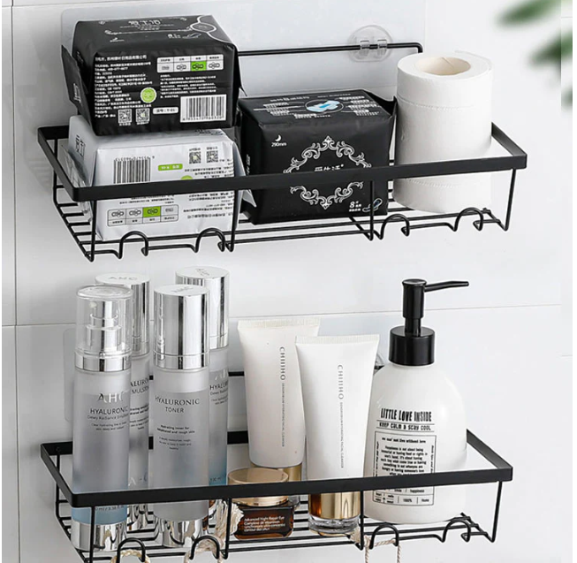 PACK 2 ORGANIZADOR PARA DUCHA COCINA REPISA - ACERO - ADHESIVO-3