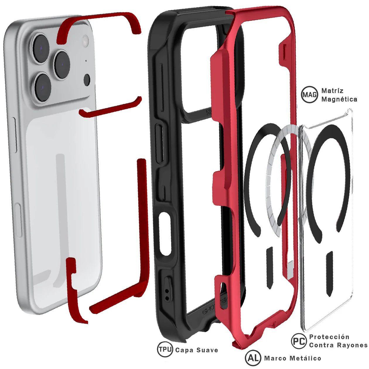 Carcasa Ghostek Atomic Slim Iphone 17 Pro - Roja-5