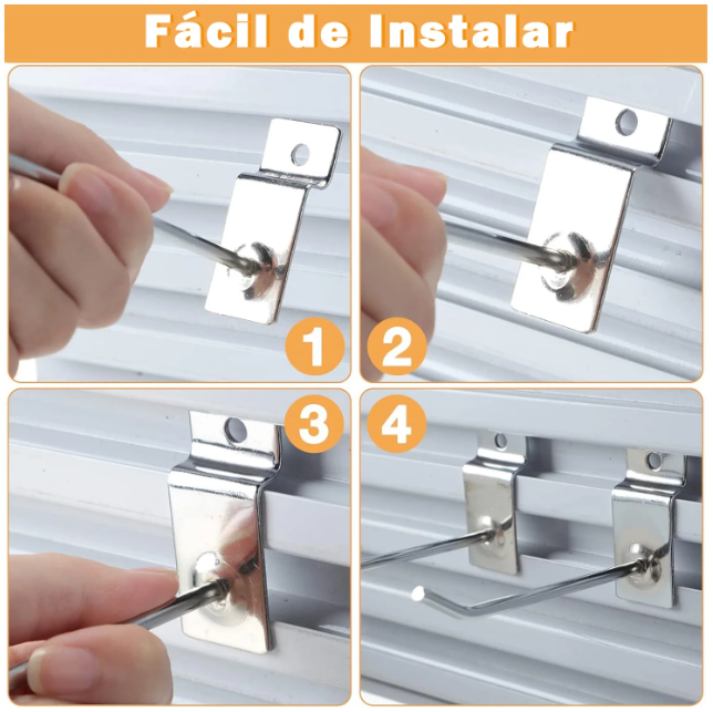 PACK 30 GANCHOS / GANCHERAS PARA PANEL RANURADO-2