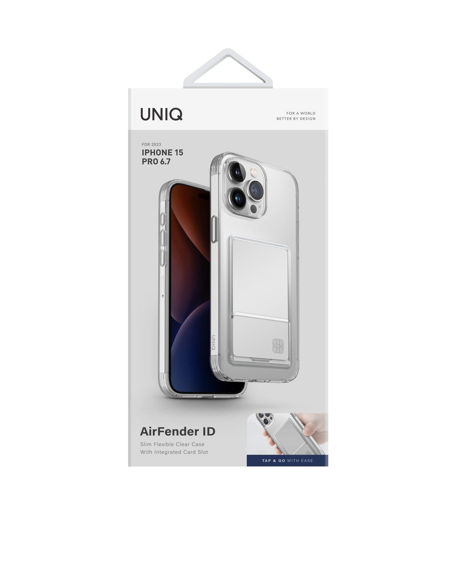 CARCASA UNIQ AIR FENDER ID IPHONE 15 PRO MAX - TRANSPARENTE-2