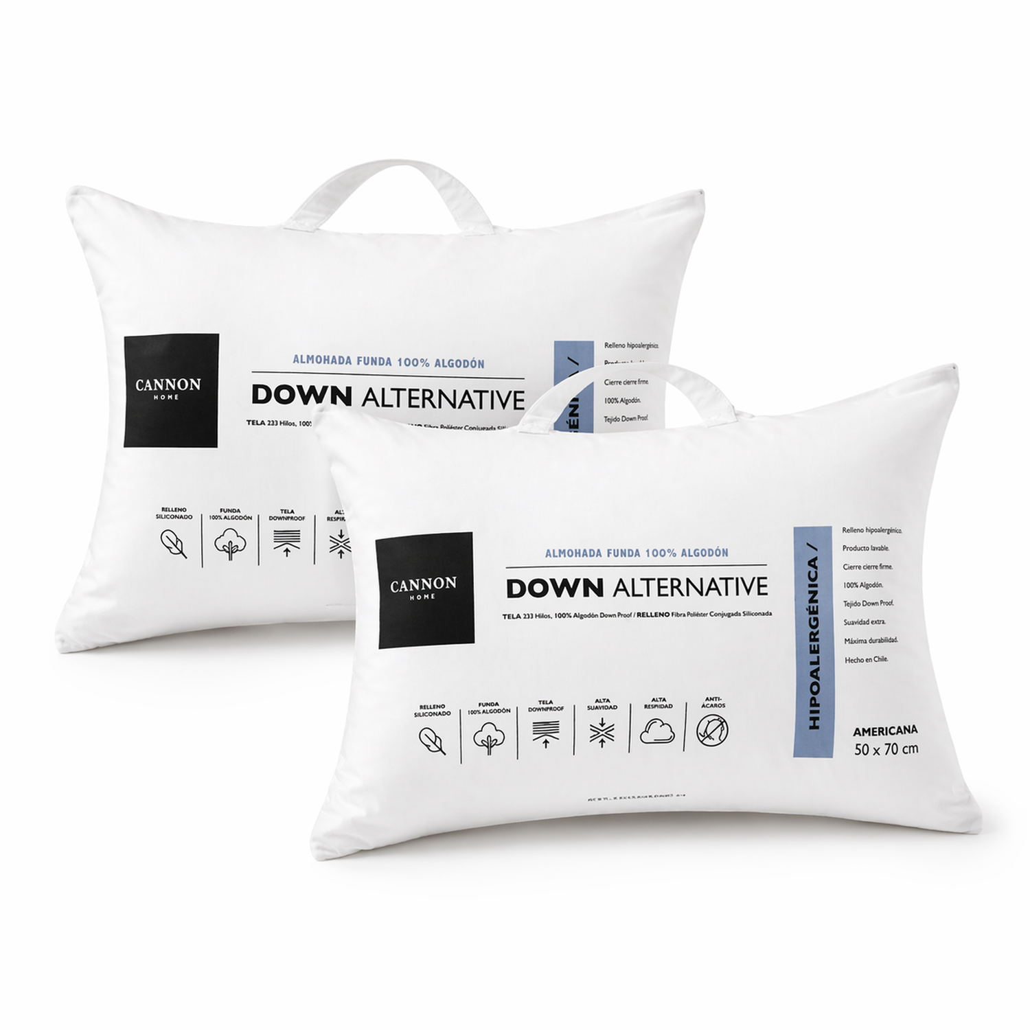 Pack 2 Almohadas Down Alternative 50x70, Cannon-0