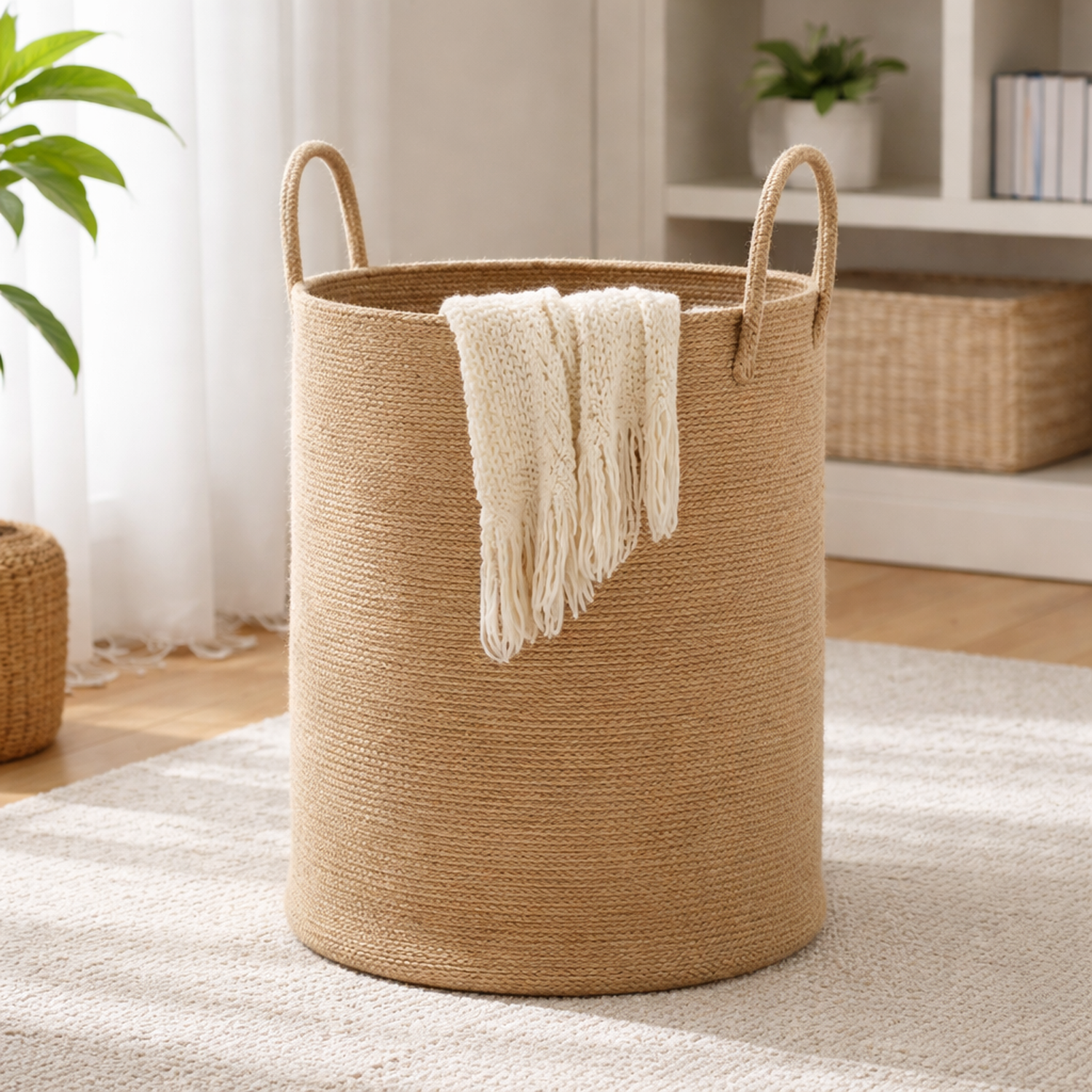 Cesta Canasta tejida de cañamo 60 Litros-1
