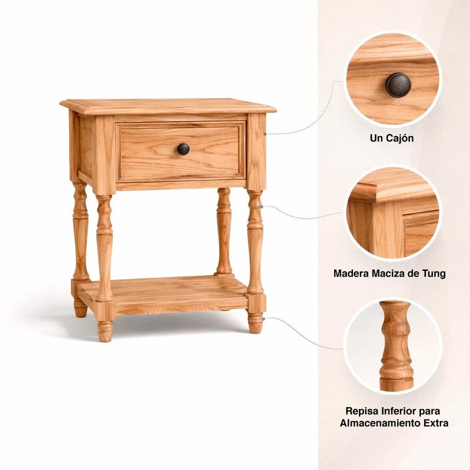 Velador Provenza Miel 1 cajon-4