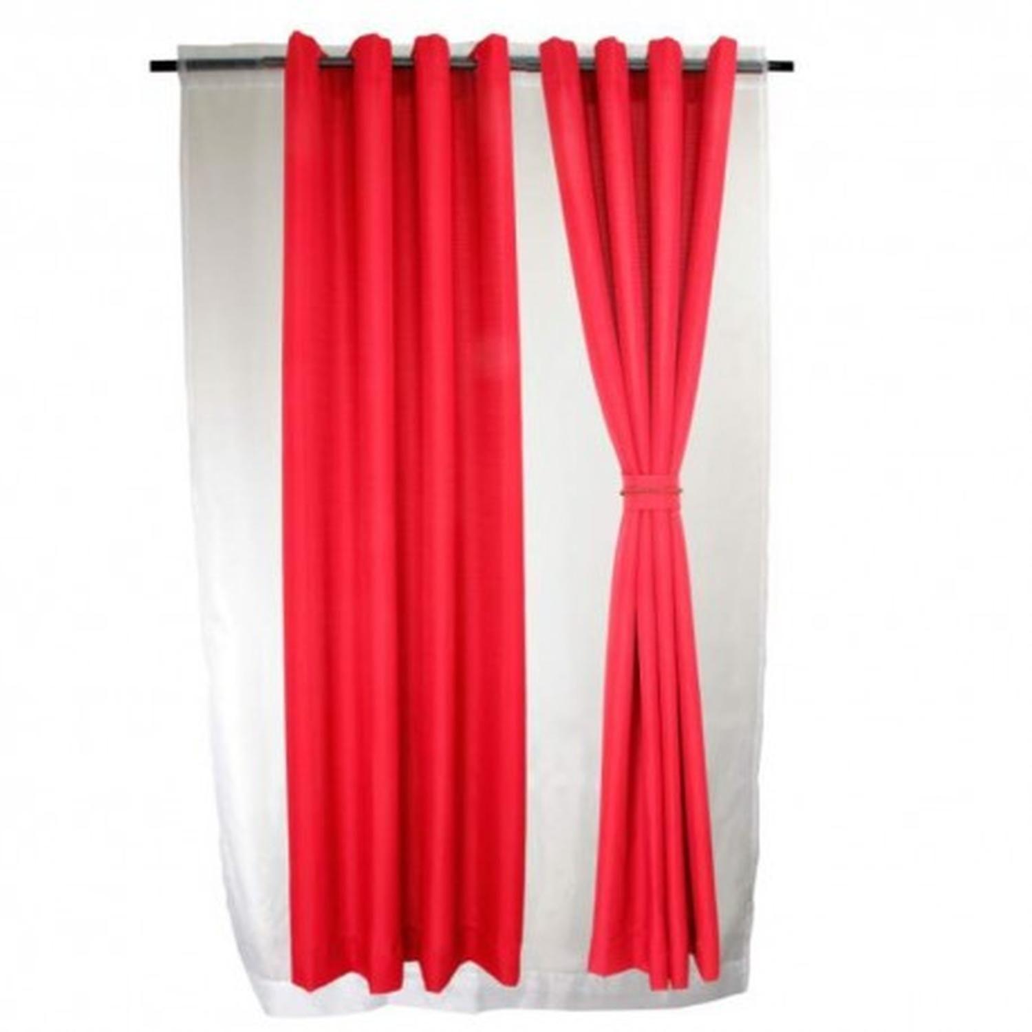 Set Cortina Barbara 8 pzas. 140 x 225 cm Rojo. Masel-2