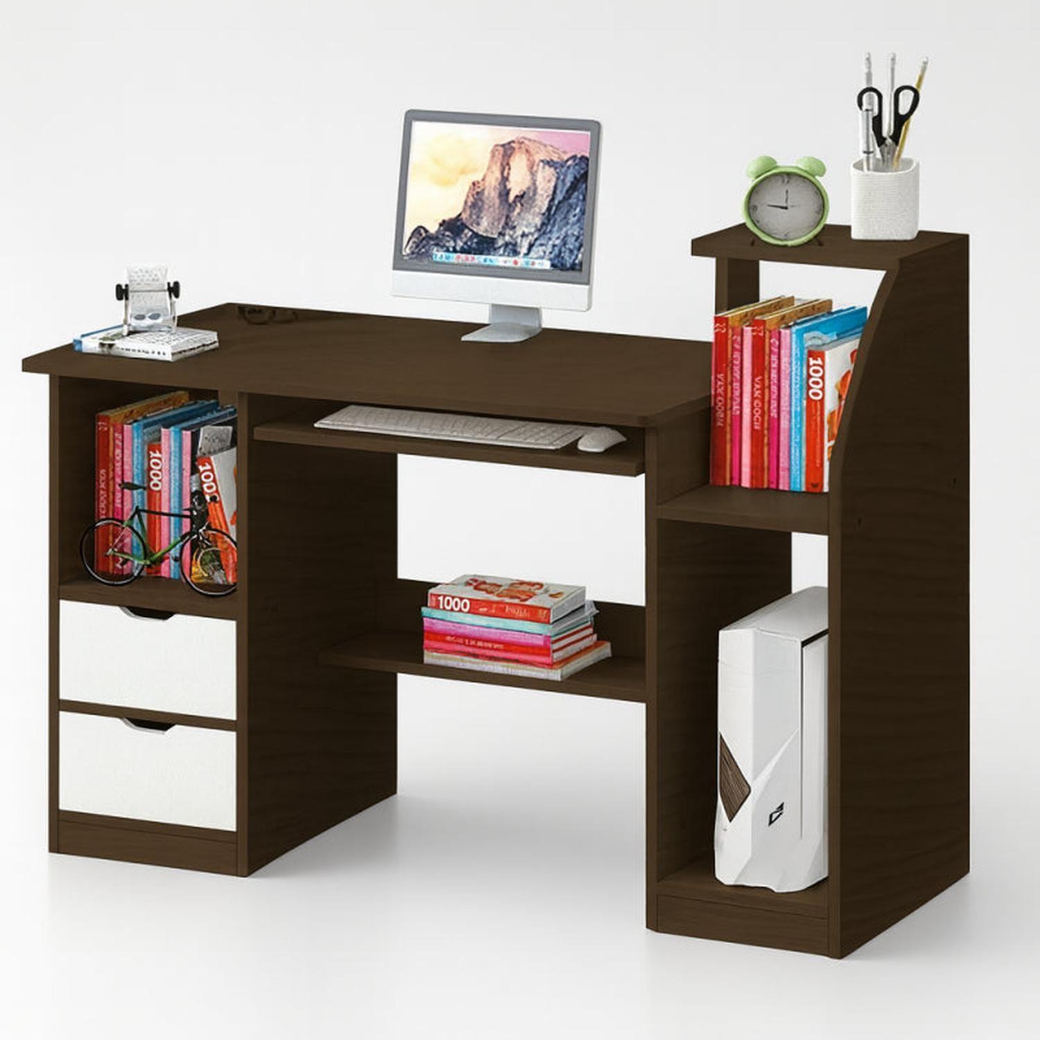 Escritorio para computador con gavetas Wood-0